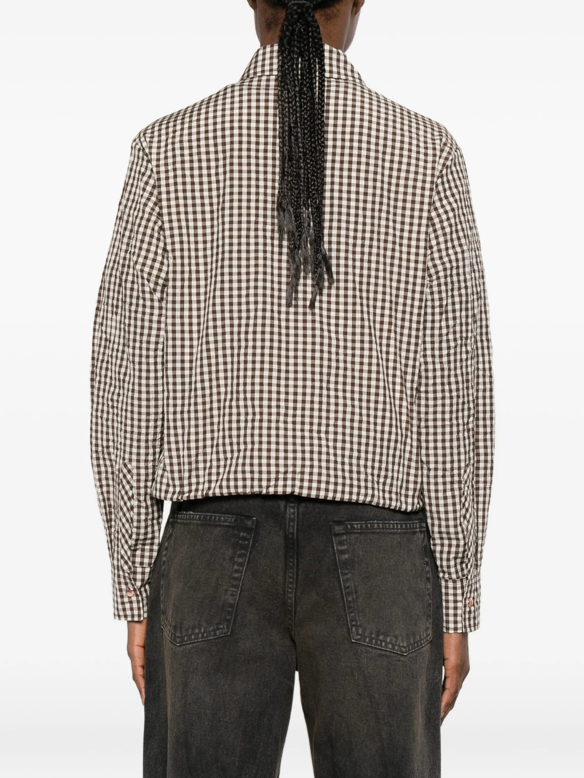 Moncler gingham logo - patch jacket