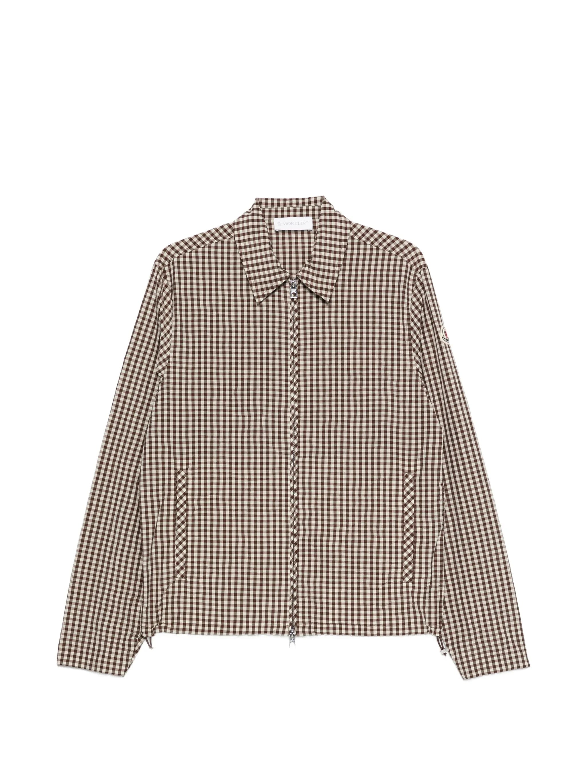 Moncler gingham crinkle shirt jacket