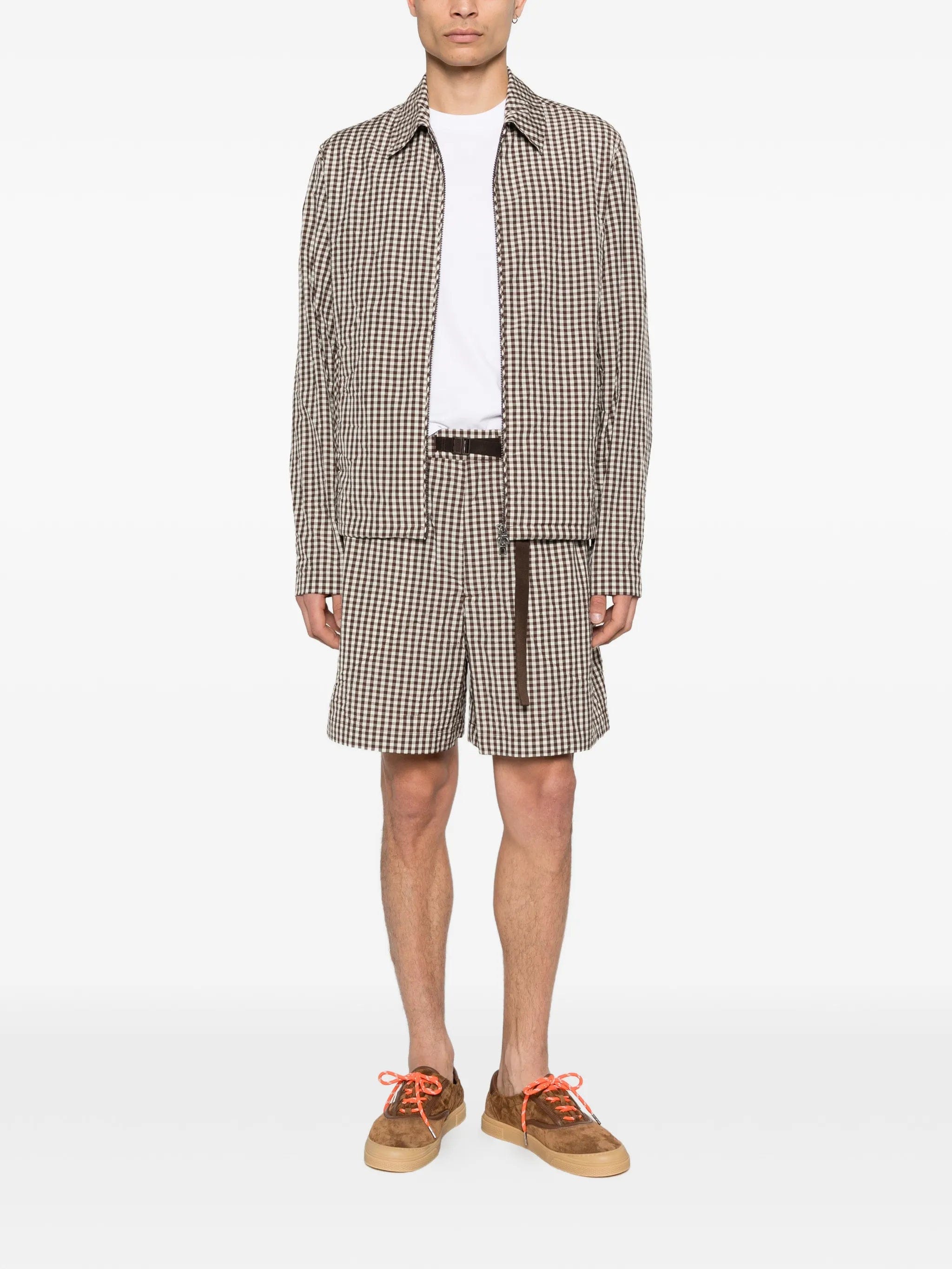 Moncler gingham crinkle shirt jacket