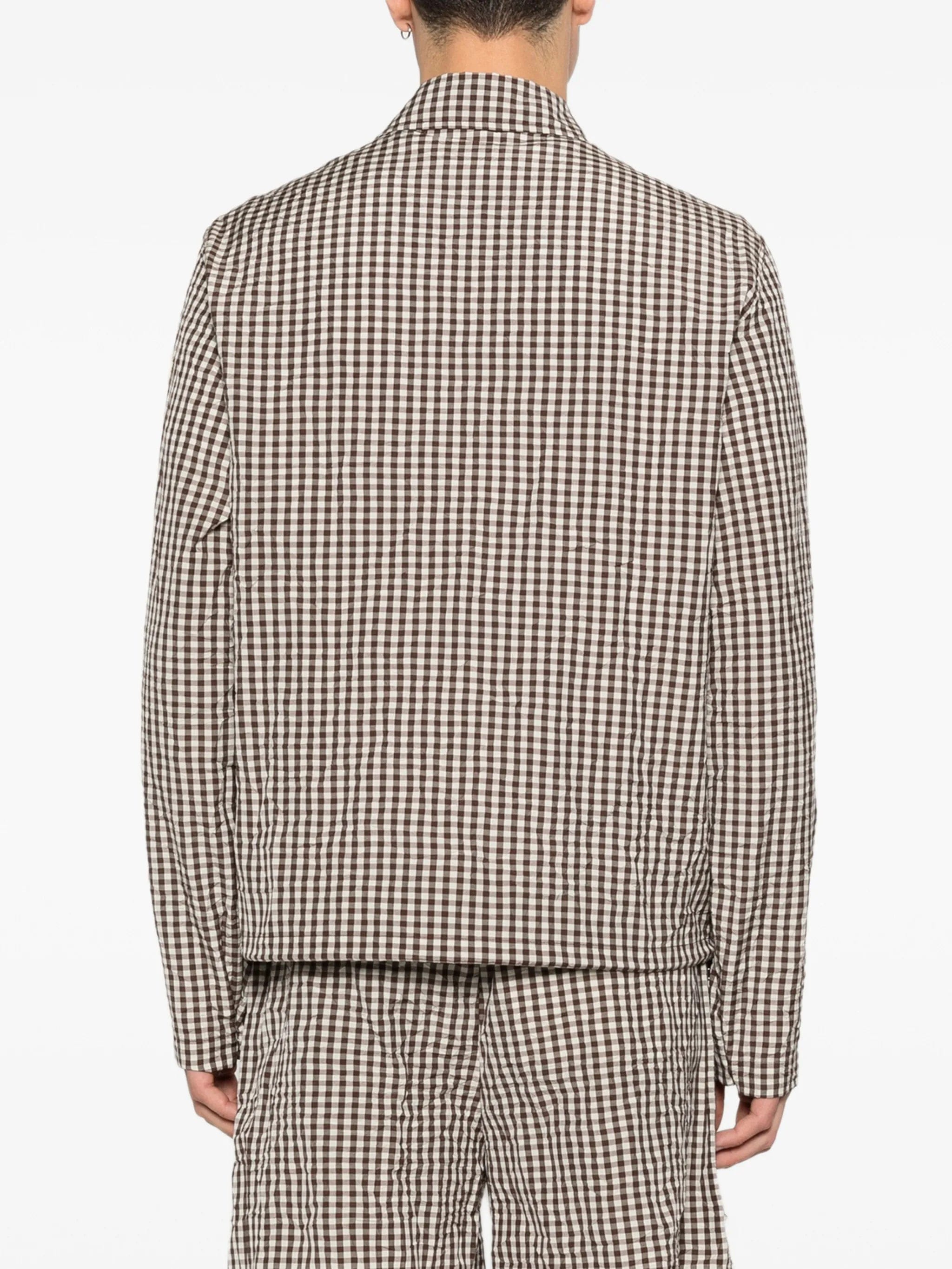 Moncler gingham crinkle shirt jacket