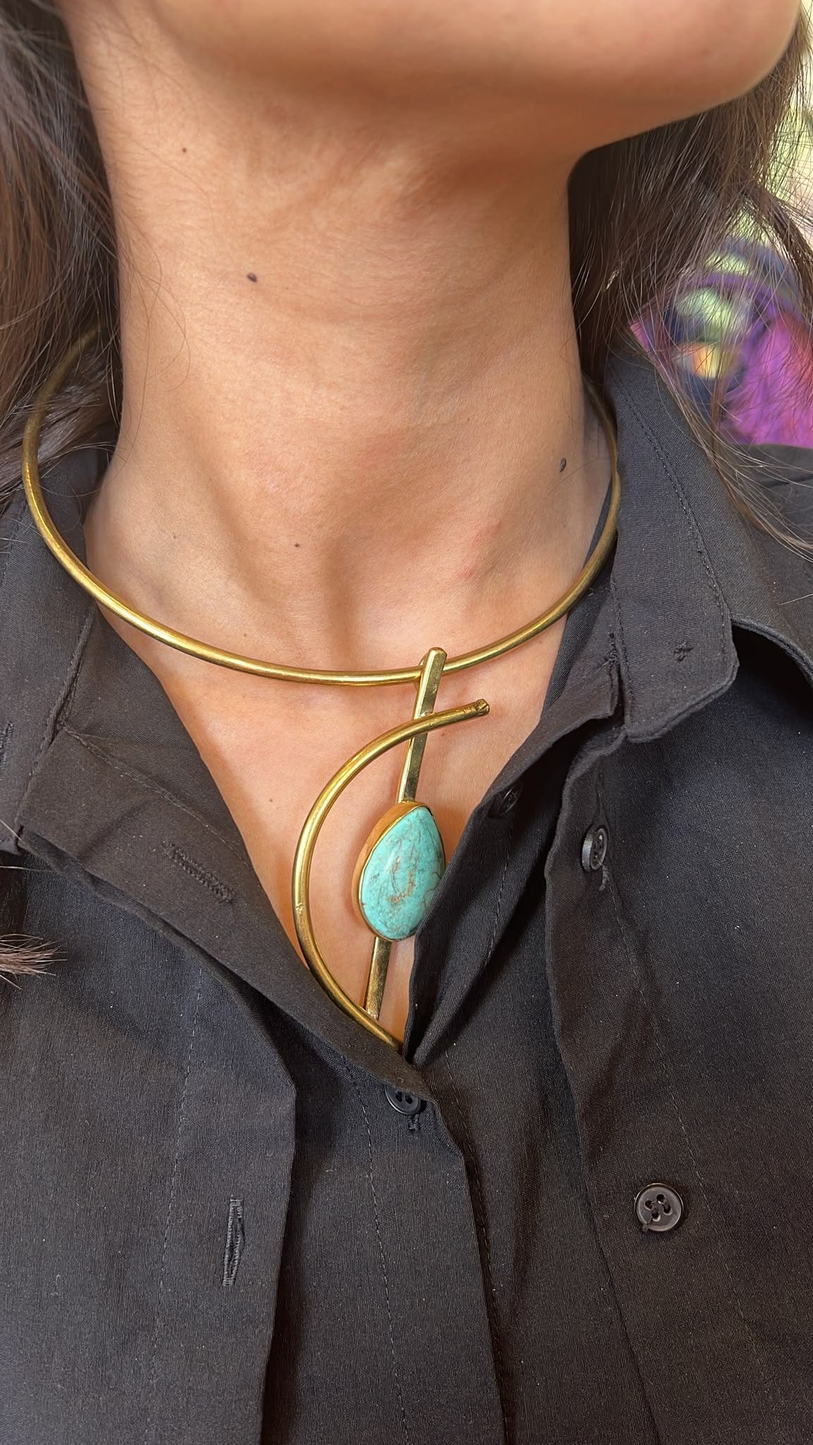 Hermes turquoise drop chocker - African brand AKC1316