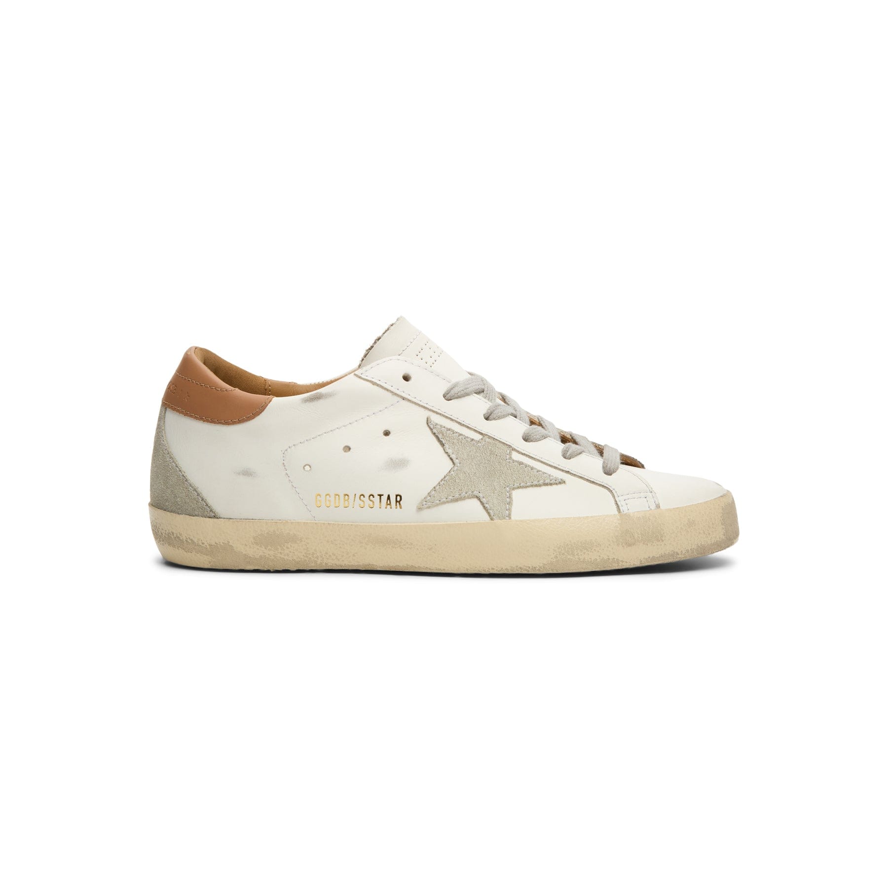 Golden Goose Super - Star Leather Upper And Heel Suede (White/Ice/Light Brown)