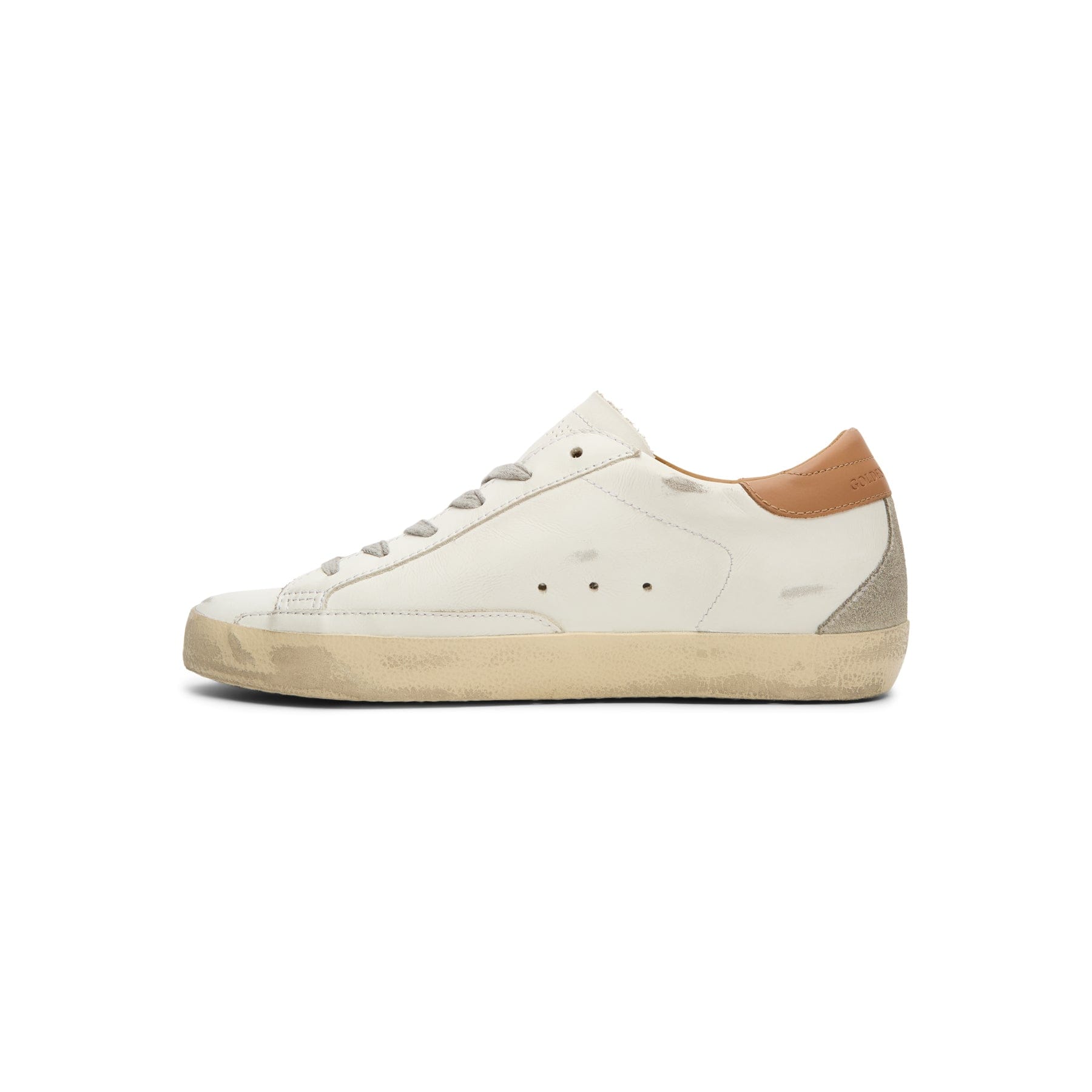 Golden Goose Super - Star Leather Upper And Heel Suede (White/Ice/Light Brown)