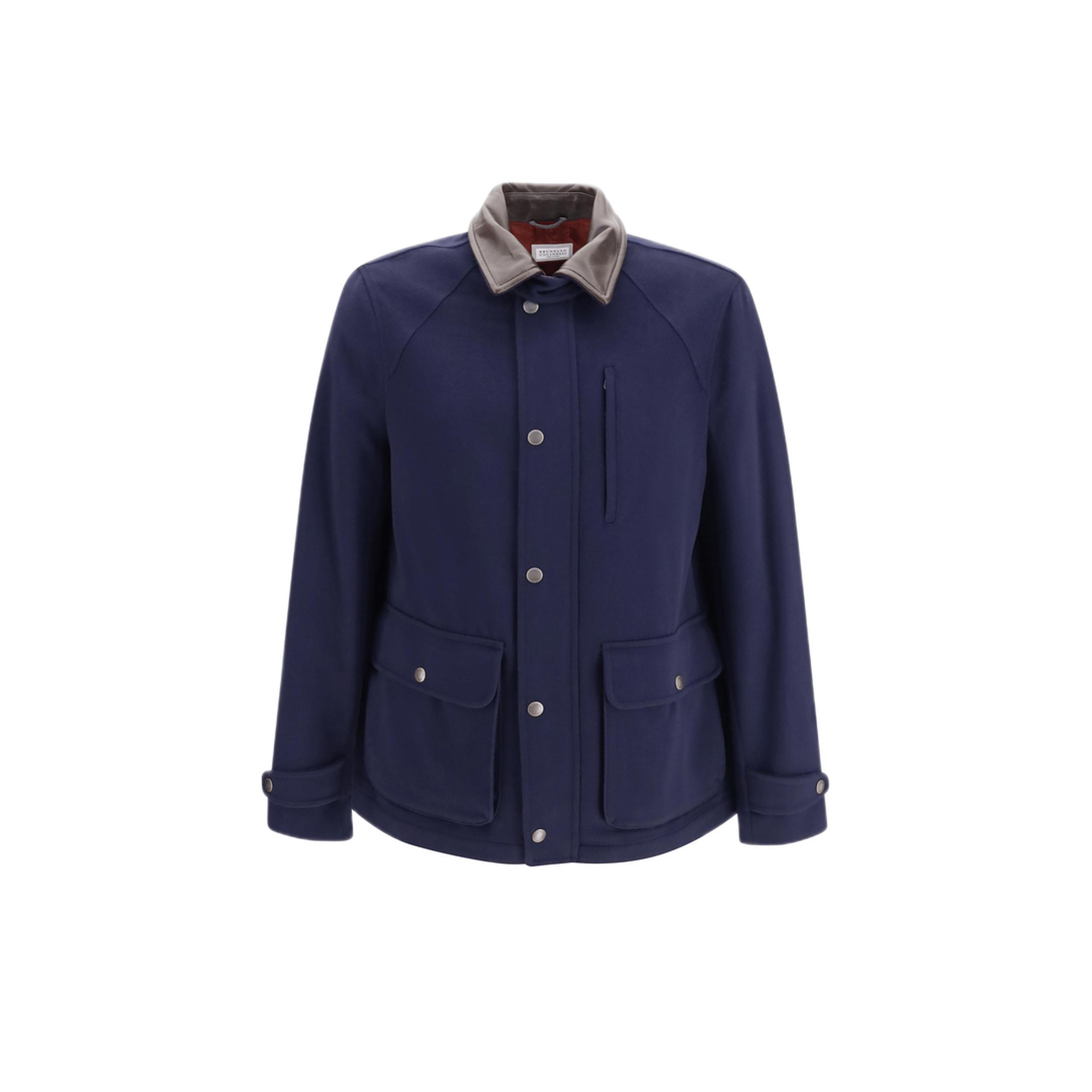 Brunello Cucinelli Virgin Wool Jacket With Nappa Inserts