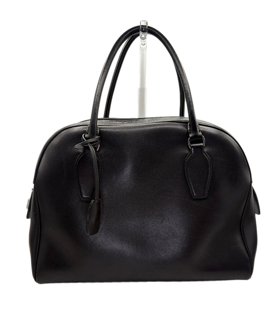 The Row India 12 Black Leather Satchel as is