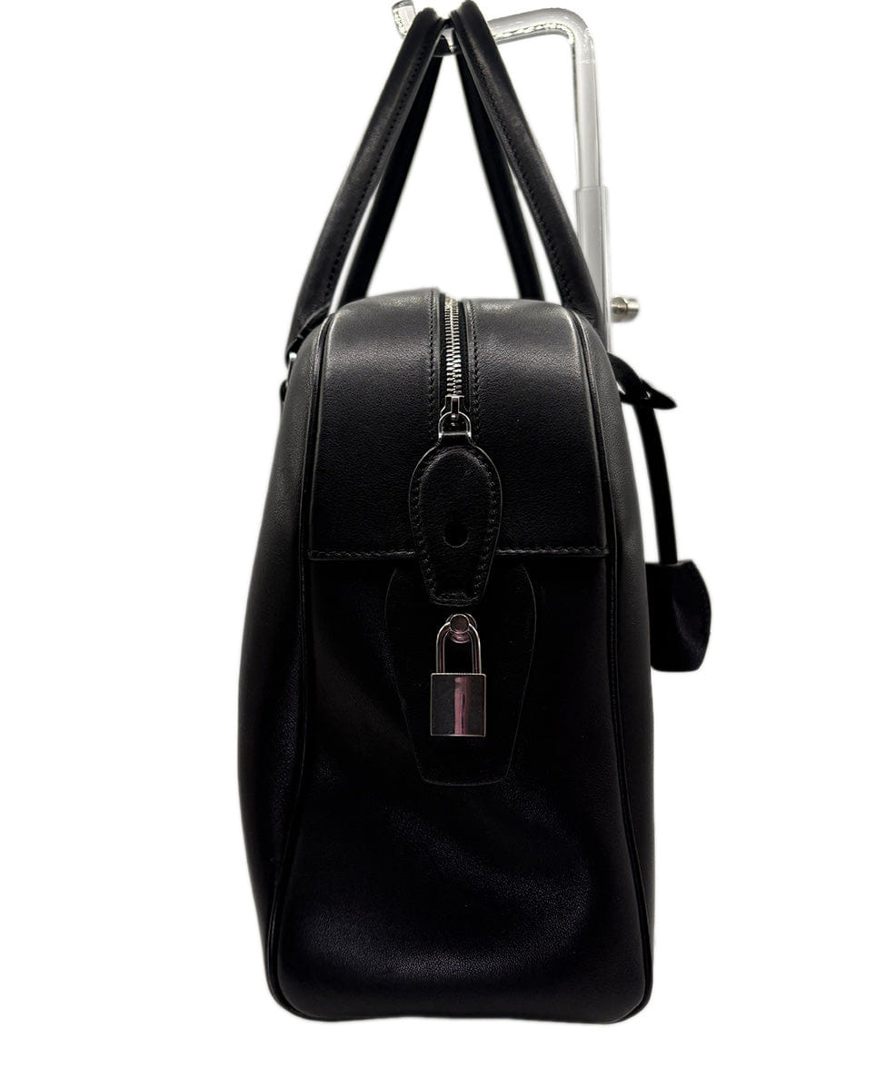 The Row India 12 Black Leather Satchel as is
