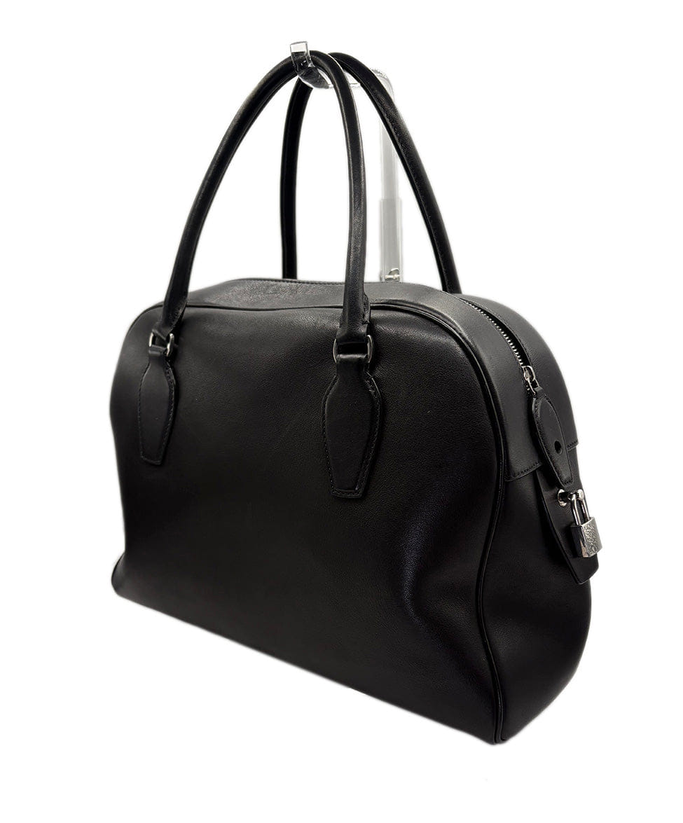 The Row India 12 Black Leather Satchel as is
