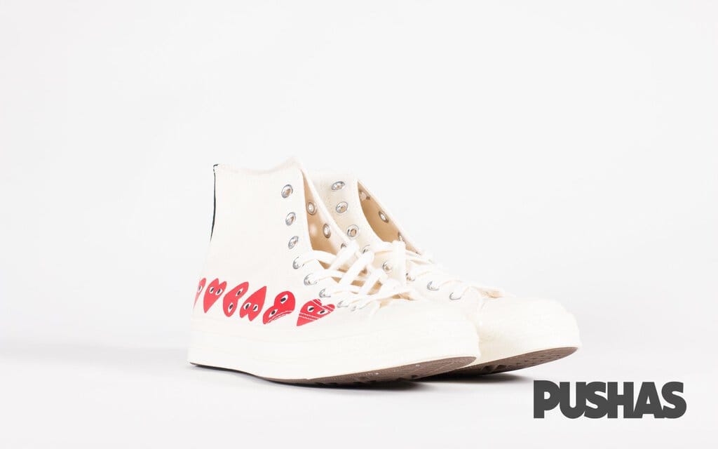 Converse Comme des Garcons Play x Chuck Taylor 1970s Hi Multi Heart - Milk (New)