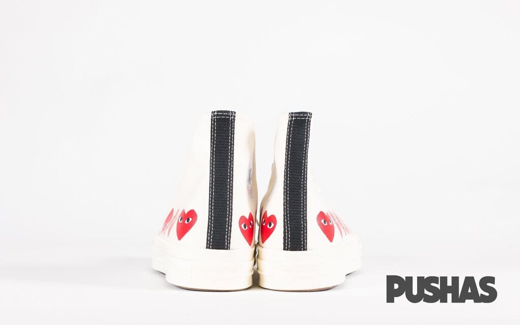 Converse Comme des Garcons Play x Chuck Taylor 1970s Hi Multi Heart - Milk (New)