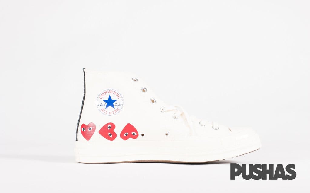 Converse Comme des Garcons Play x Chuck Taylor 1970s Hi Multi Heart - Milk (New)