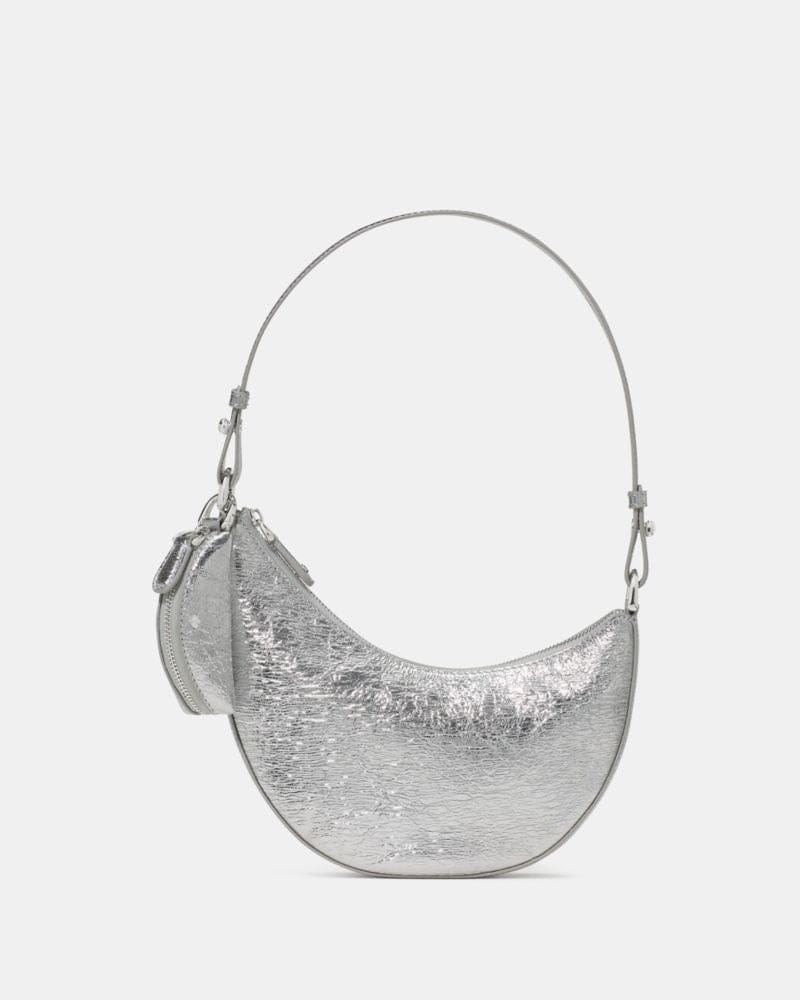 Kate Spade KateSpade Duo Crinkle Metallic Mini Shoulder Silver