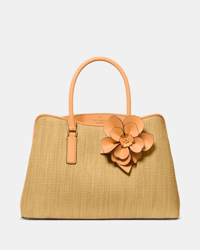 Kate Spade KateSpade Thompson Street Straw Satchel Bag With Charm Desert Sunset Multi