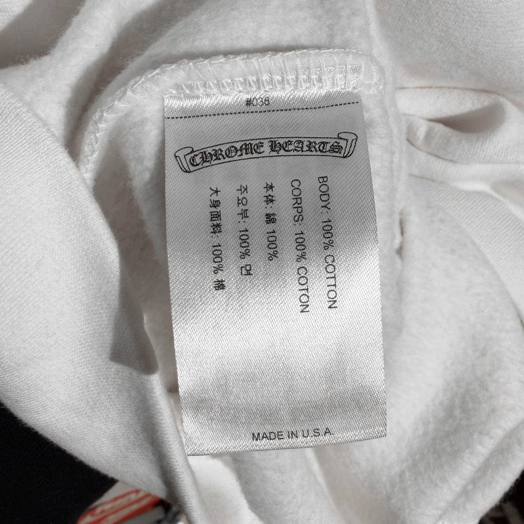 Chrome Hearts Vertical Logo Hoodie White/Black