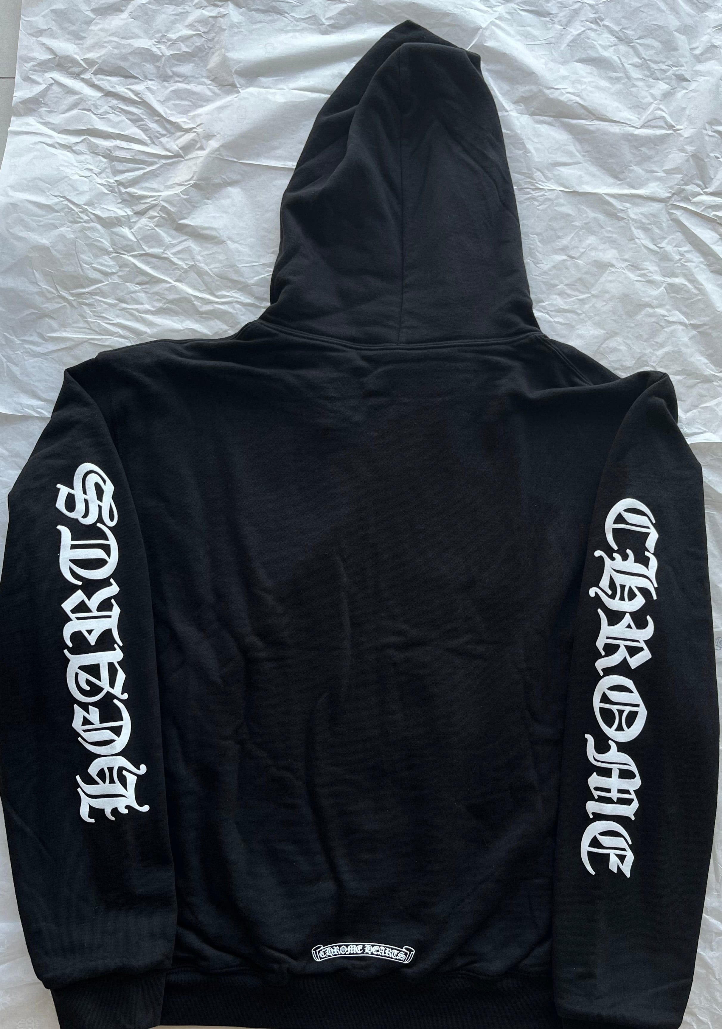 Chrome Hearts Zip Hoodie Chrome Hearts Vertical Logo Black