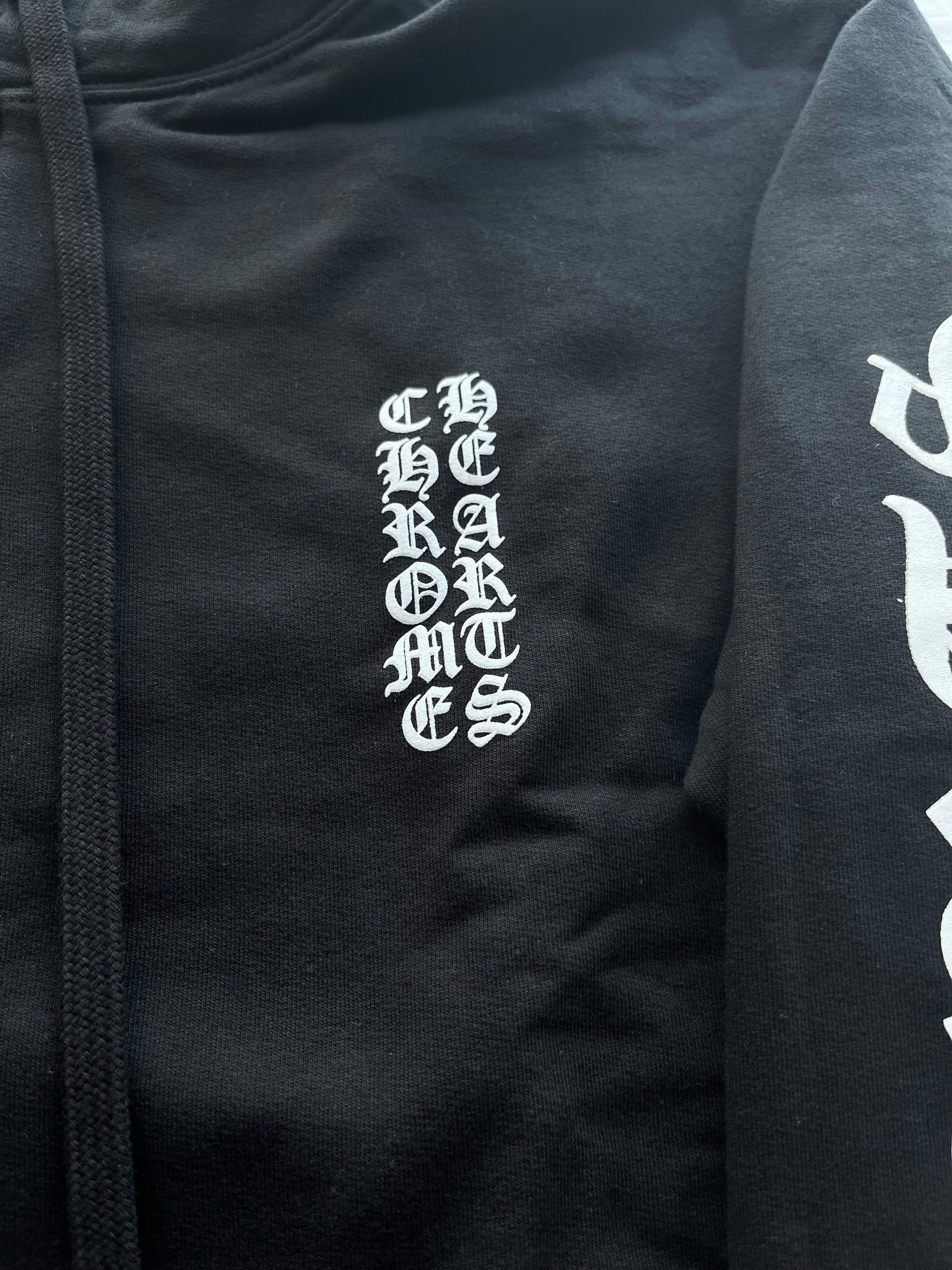 Chrome Hearts Zip Hoodie Chrome Hearts Vertical Logo Black
