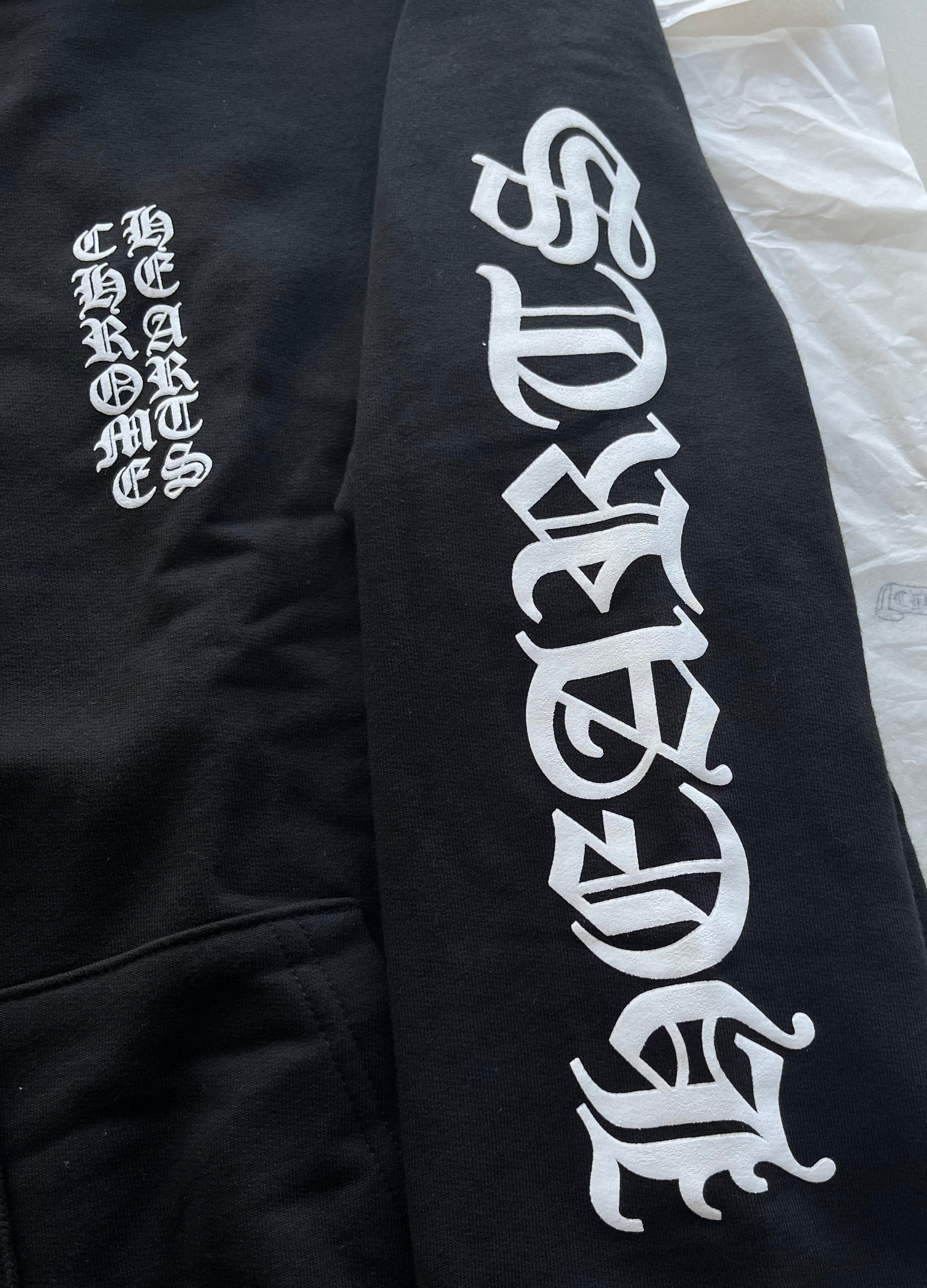 Chrome Hearts Zip Hoodie Chrome Hearts Vertical Logo Black