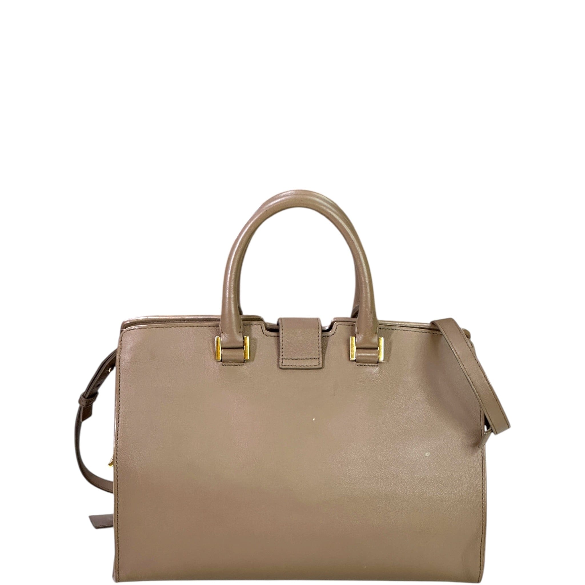 YVES SAINT Laurent Saint Laurent Cabas Bag Small Monogram Gray Calfskin Leather