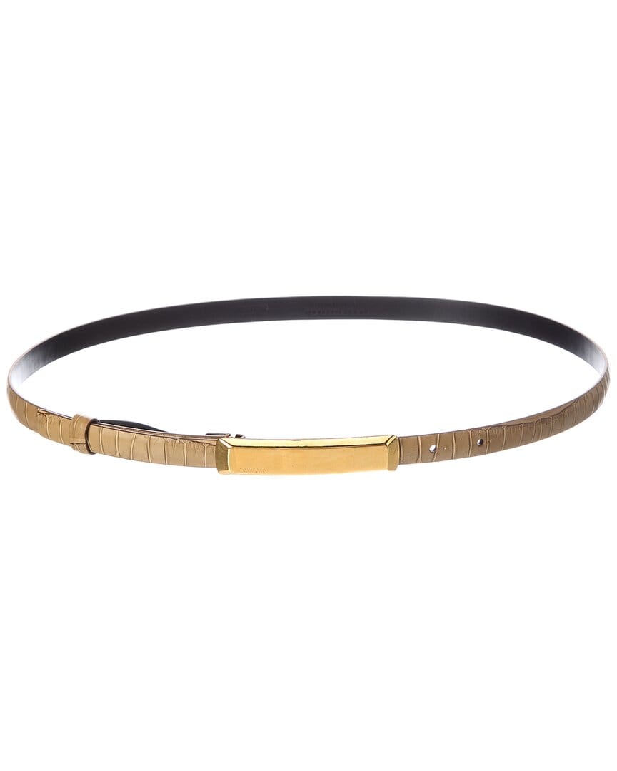 Tom Ford T Plaque Croc - Embossed Leather Belt