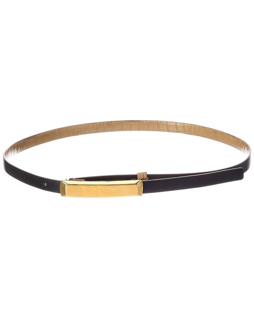 Tom Ford T Plaque Croc - Embossed Leather Belt