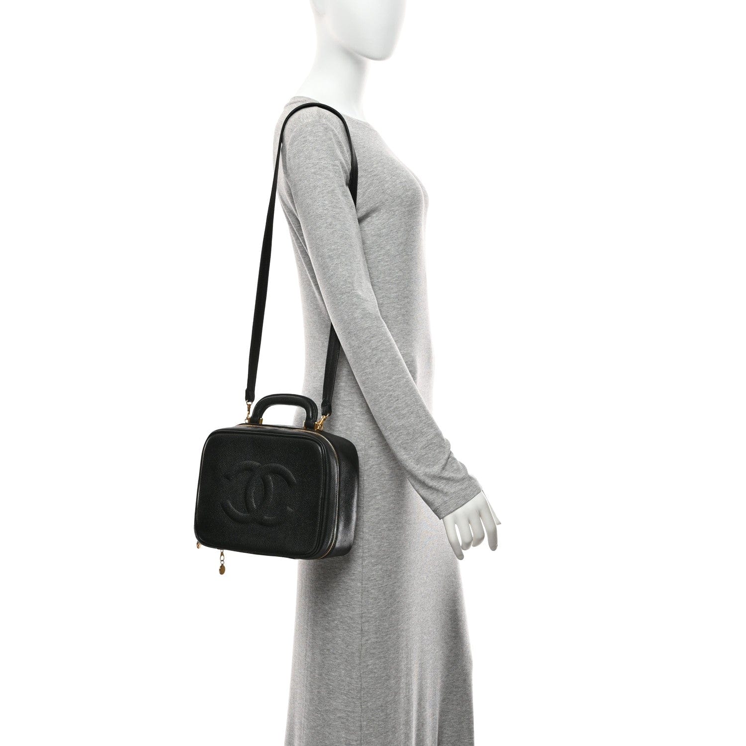 Chanel Caviar Timeless CC Vanity Case Black