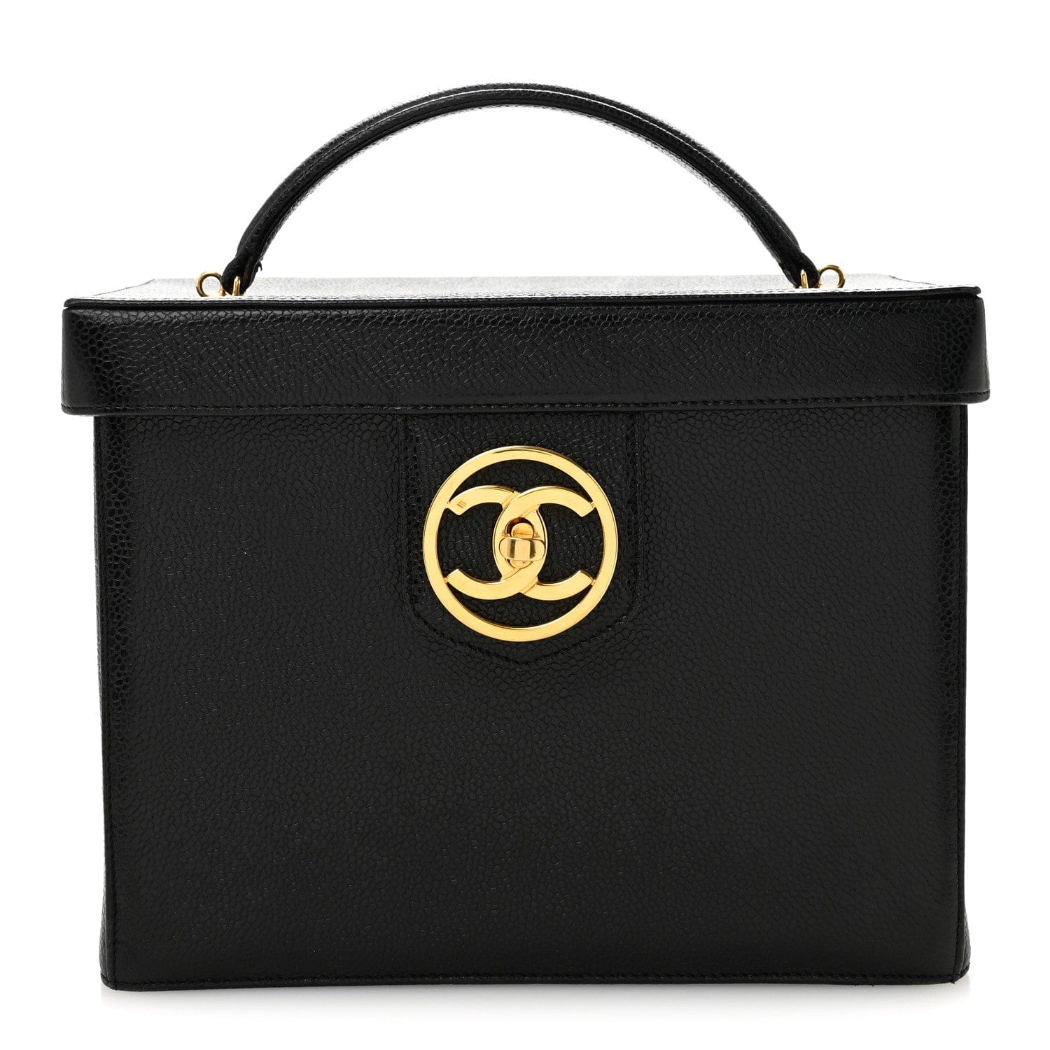 Chanel Caviar Vanity Train Case Black