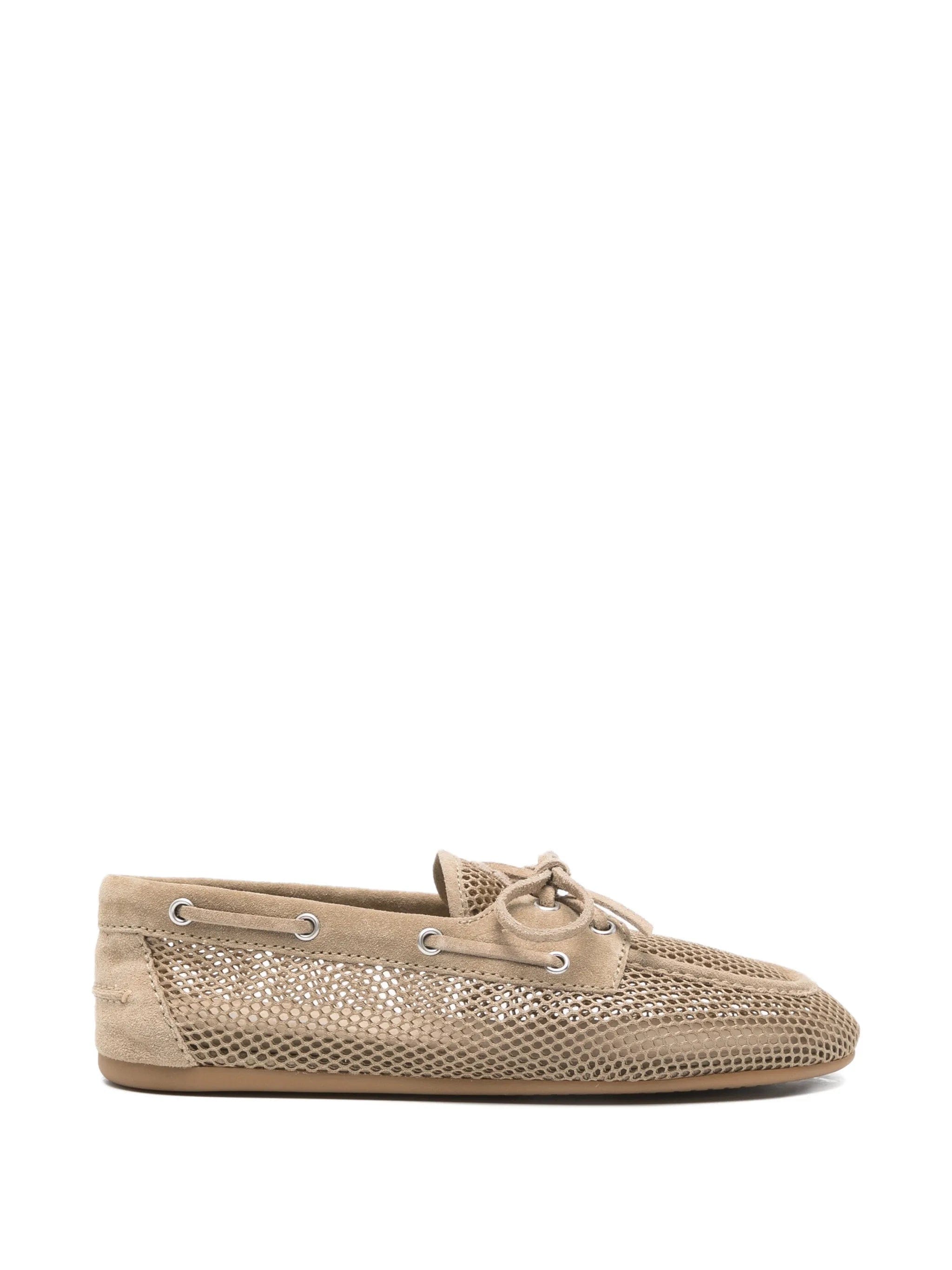 Miu Miu Deck mesh boat loafers