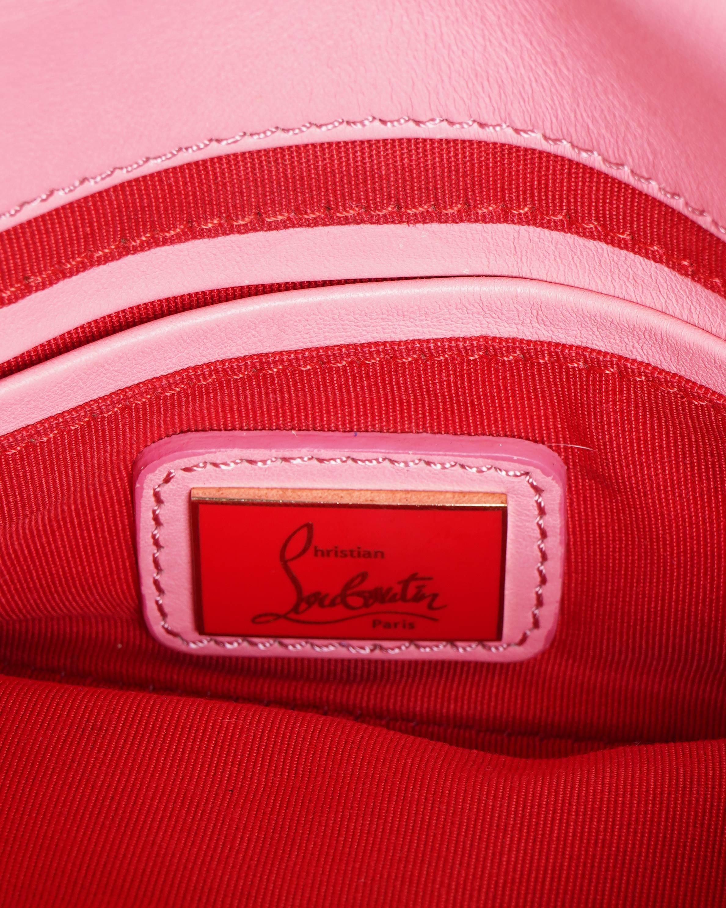 Christian louboutin rouge leather pink crossbody bag