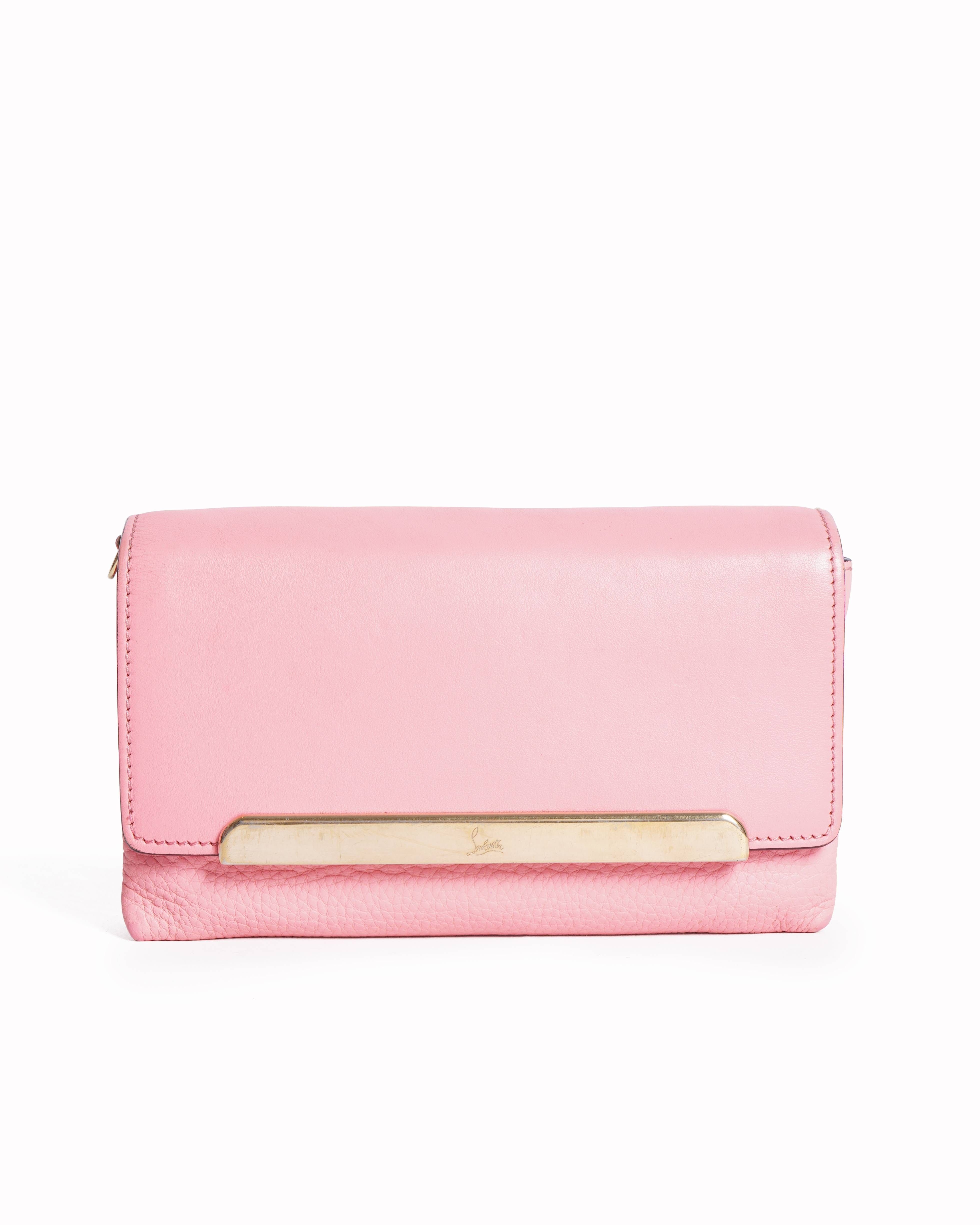 Christian louboutin rouge leather pink crossbody bag