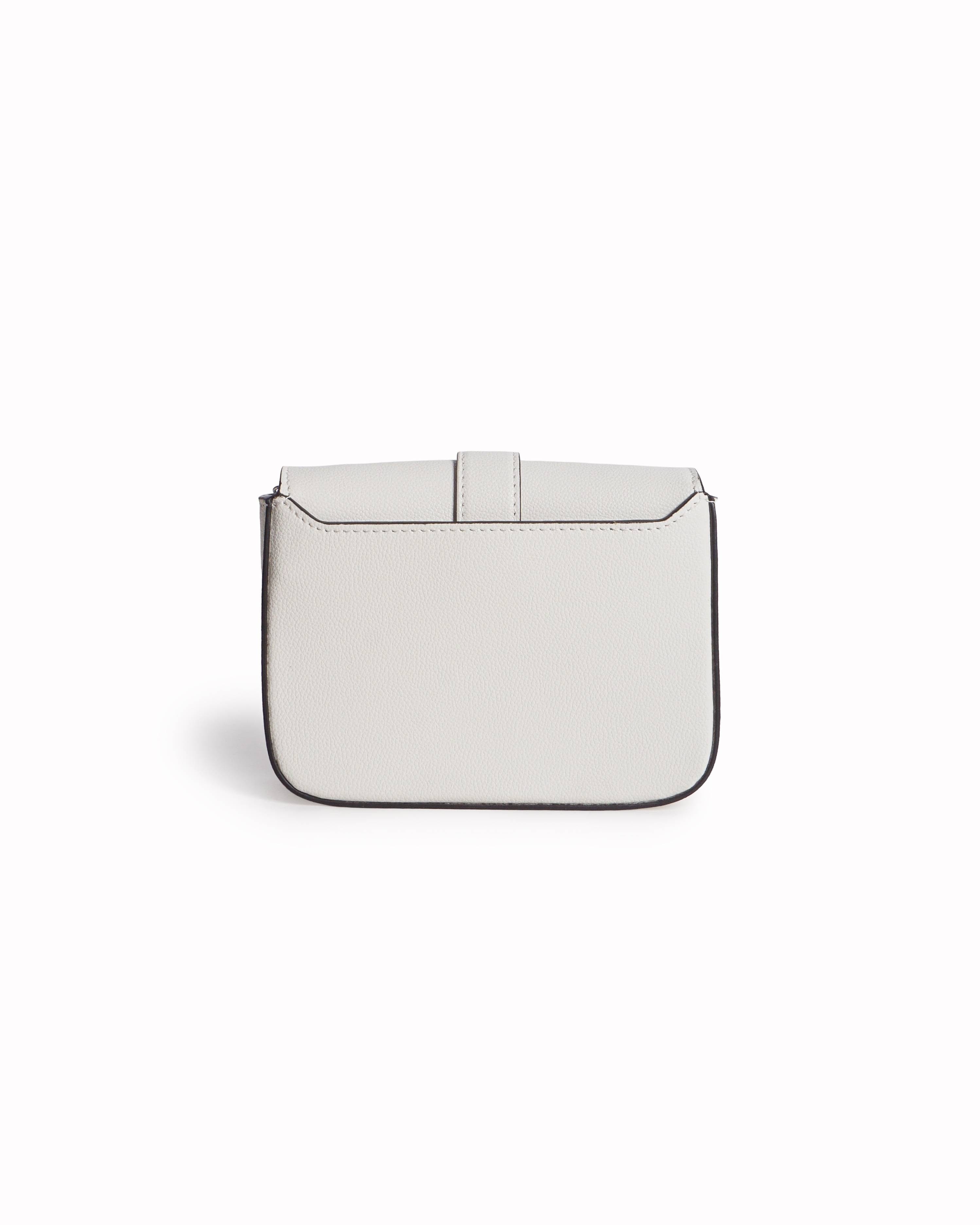Jimmy Choo Madeline White Leather Crystal Buckle Crossbody Bag