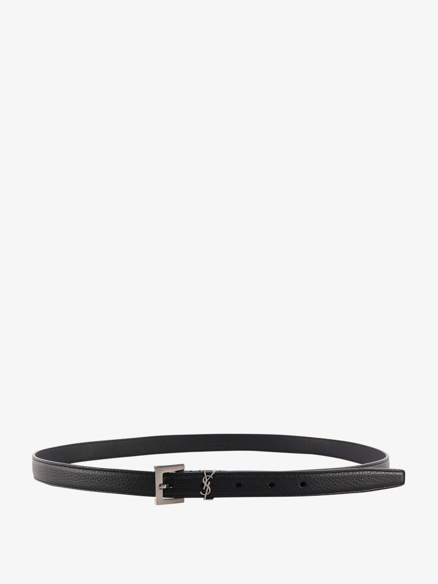 Saint Laurent Leather belt with metal monogram