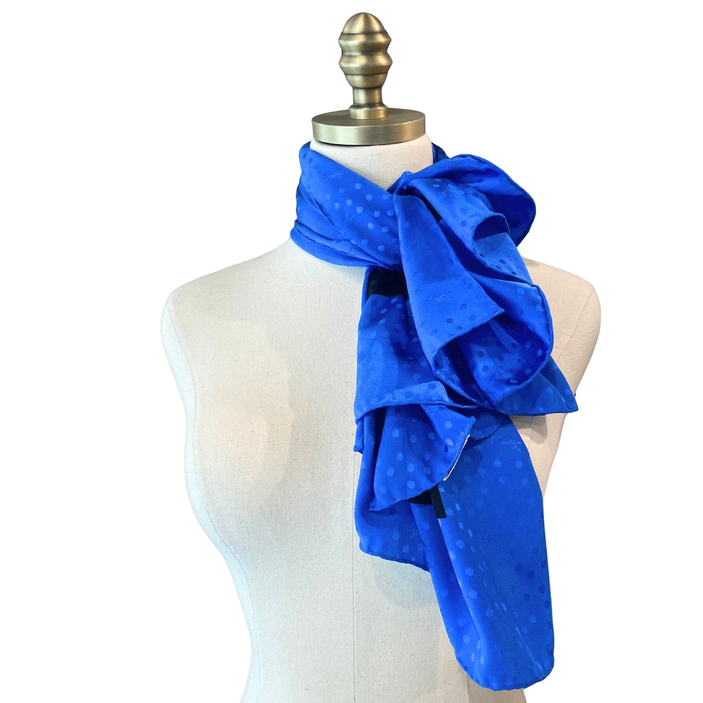 Saint Laurent Yves Saint Laurent Blue/Black Scarf