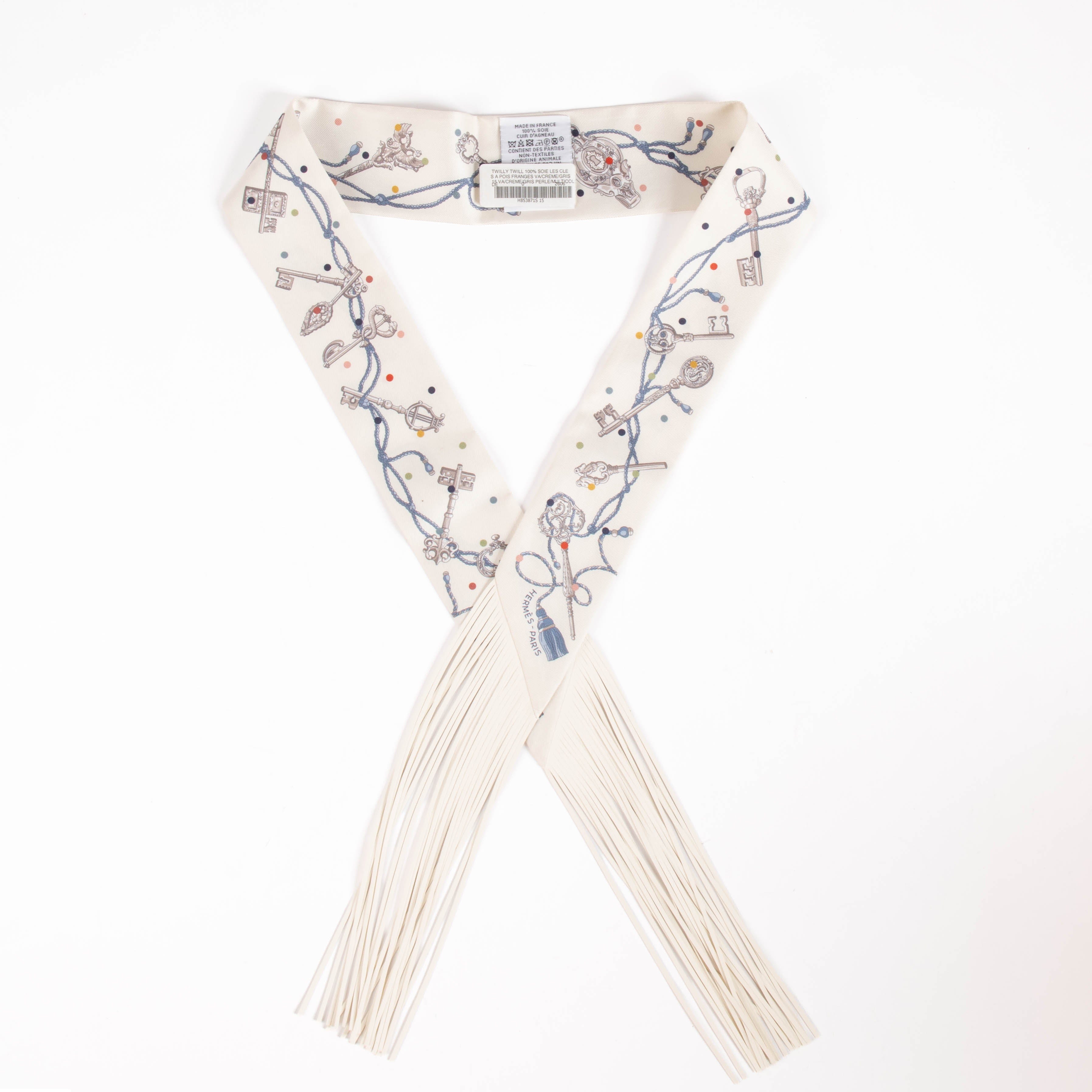 Hermès Soie Les Cles à Pois Franges Twilly