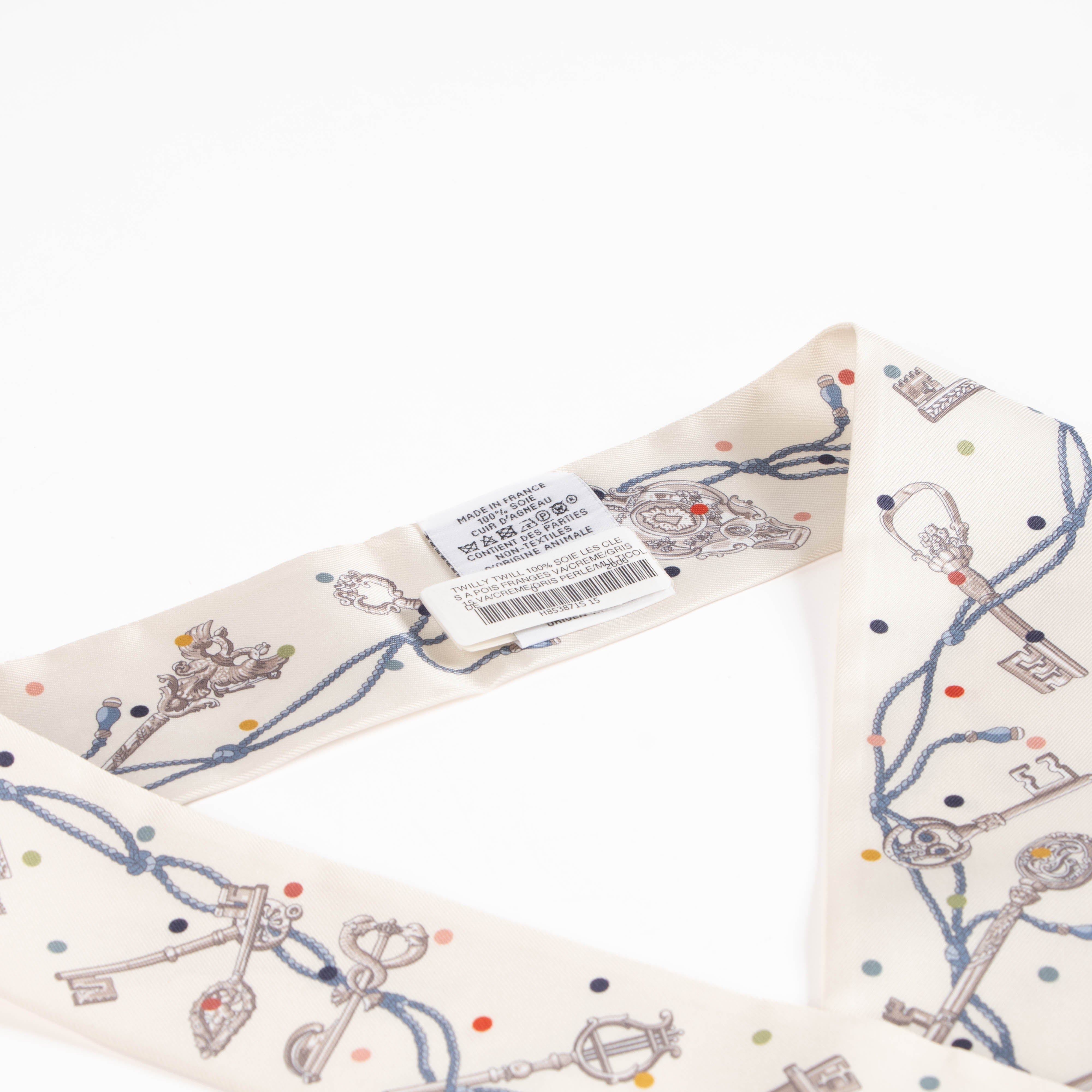 Hermès Soie Les Cles à Pois Franges Twilly