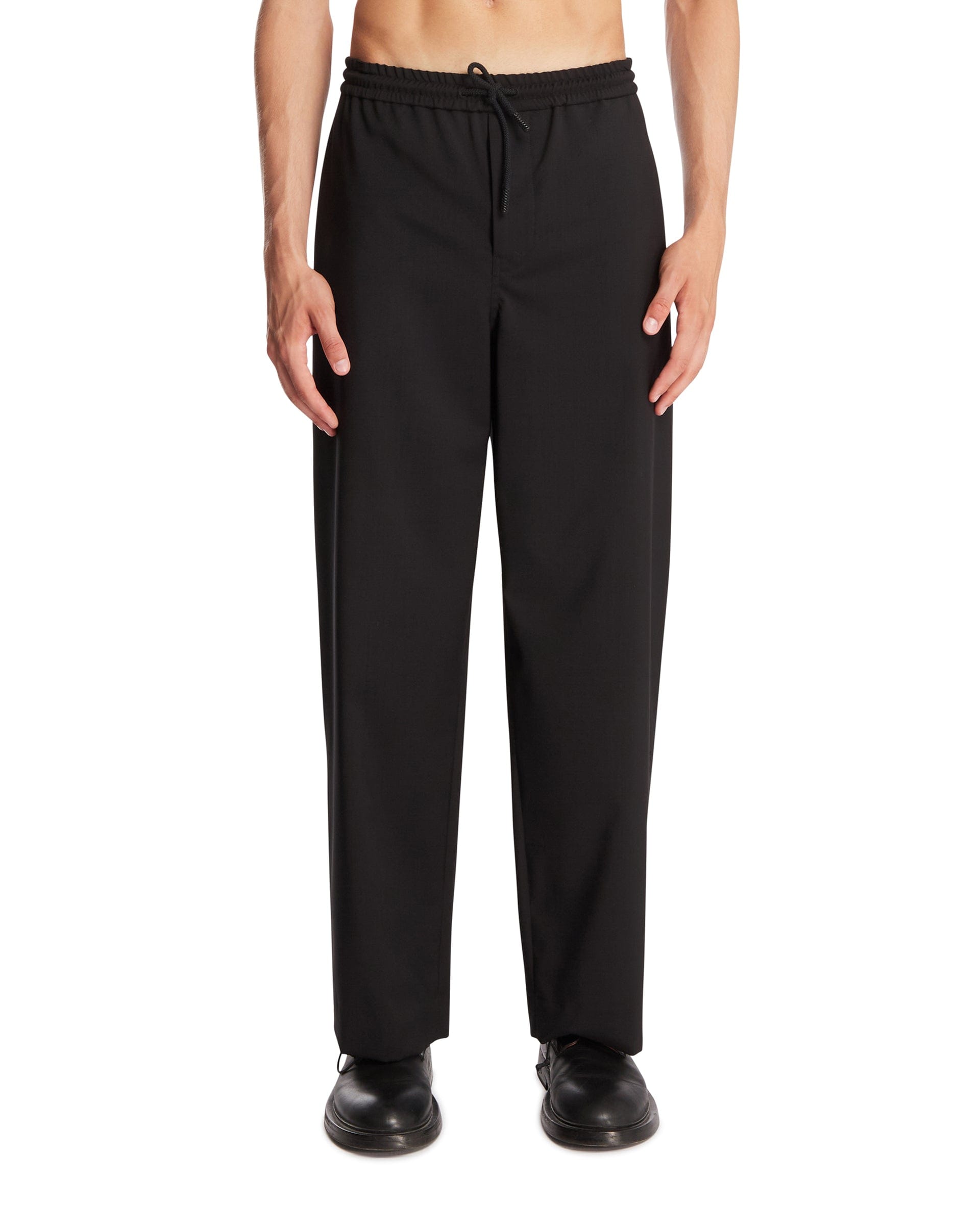 Loewe Pantaloni Con Coulisse In Lana Neri