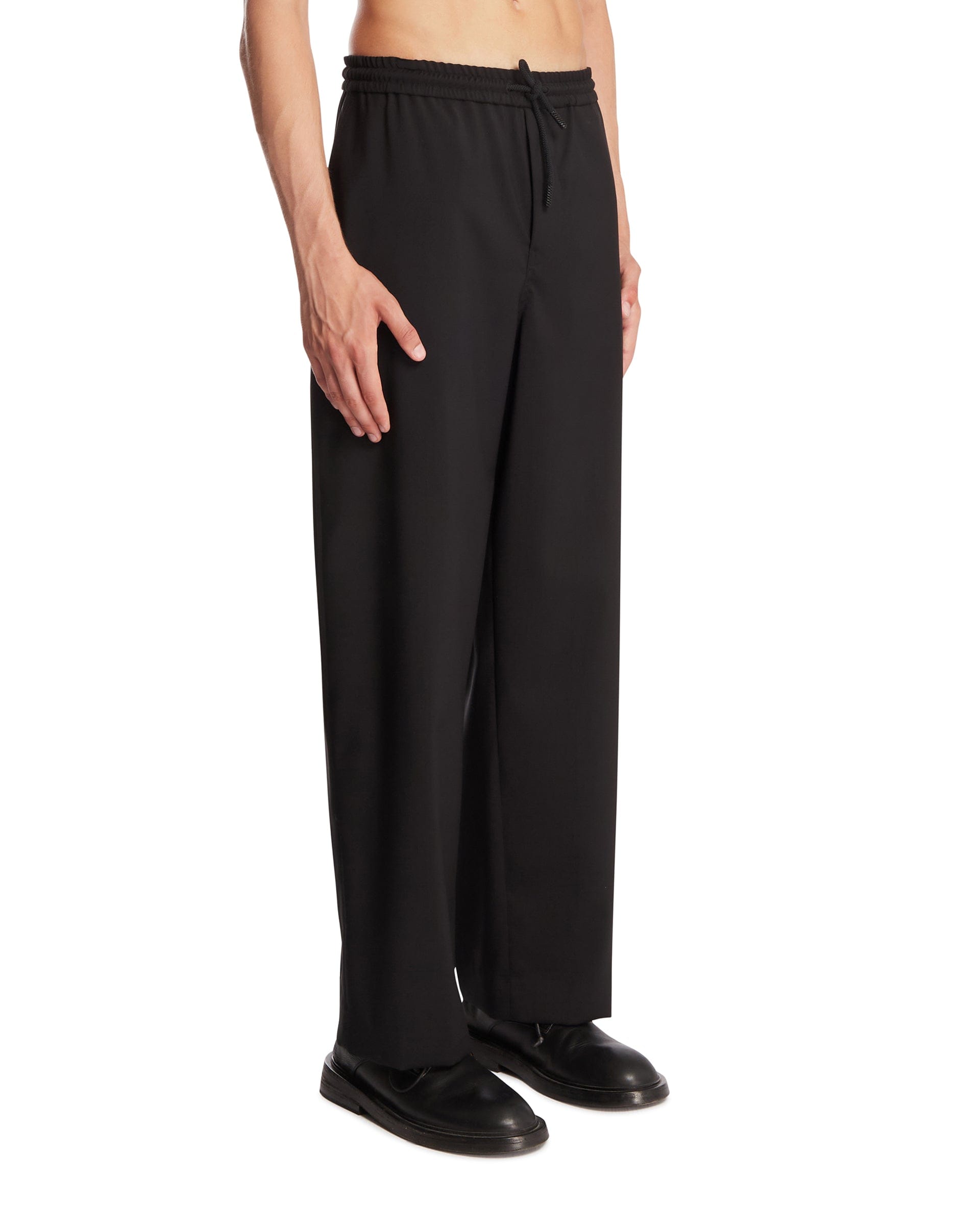 Loewe Pantaloni Con Coulisse In Lana Neri