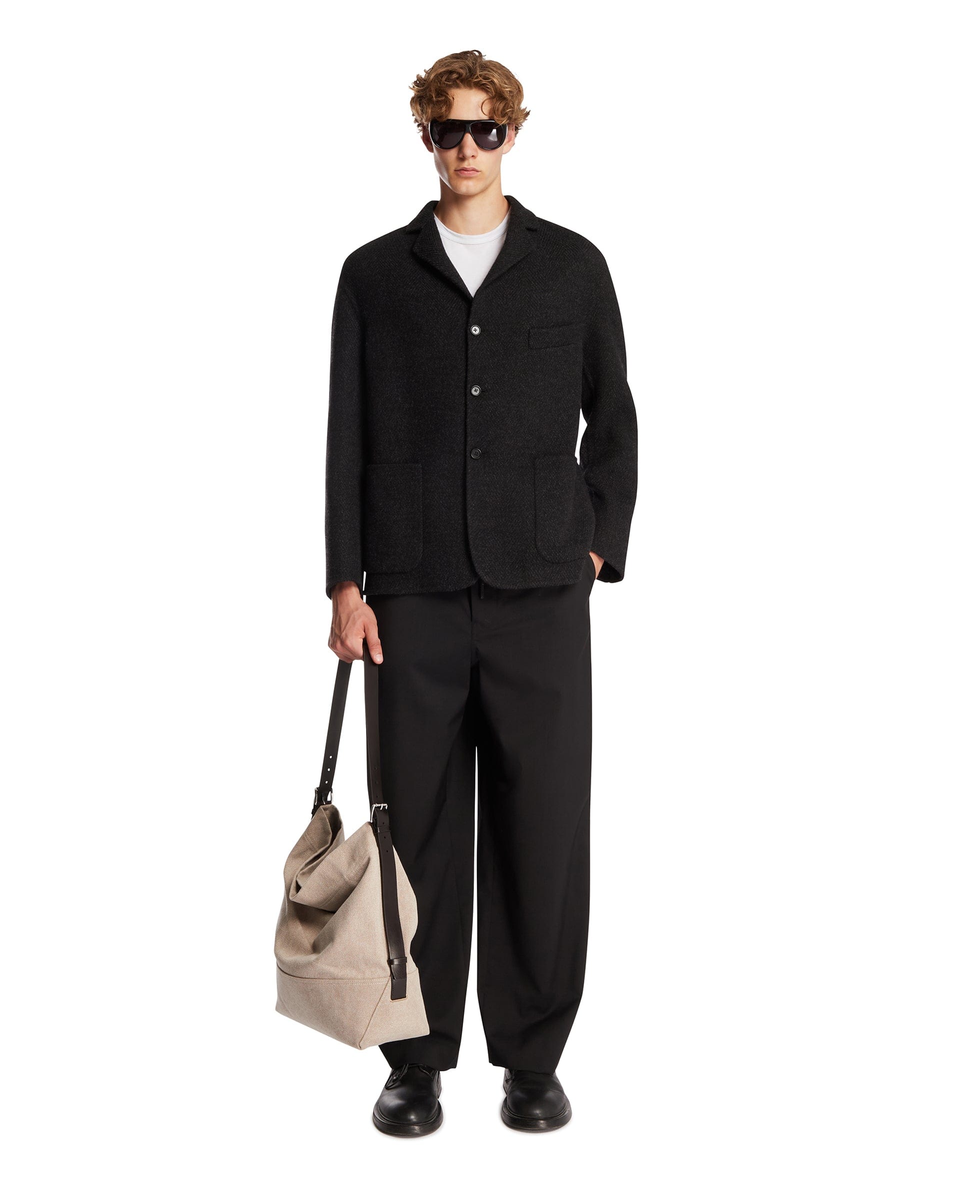Loewe Pantaloni Con Coulisse In Lana Neri