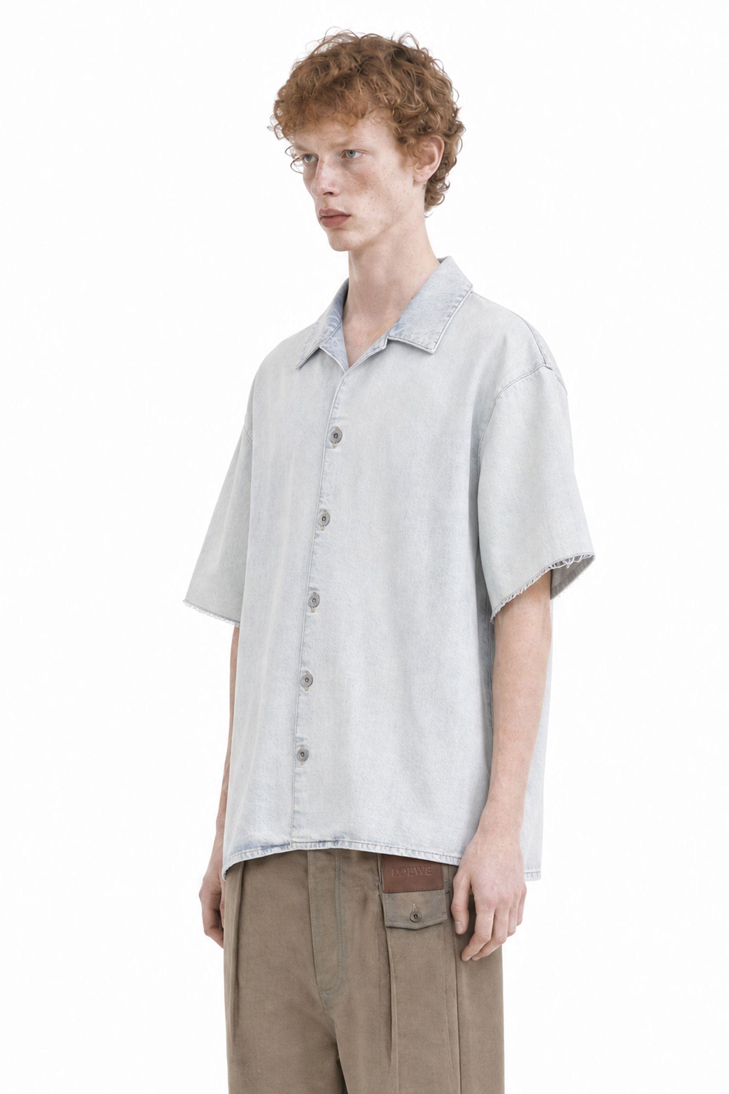 Loewe Anagram Short Sleeve Shirt in Denim