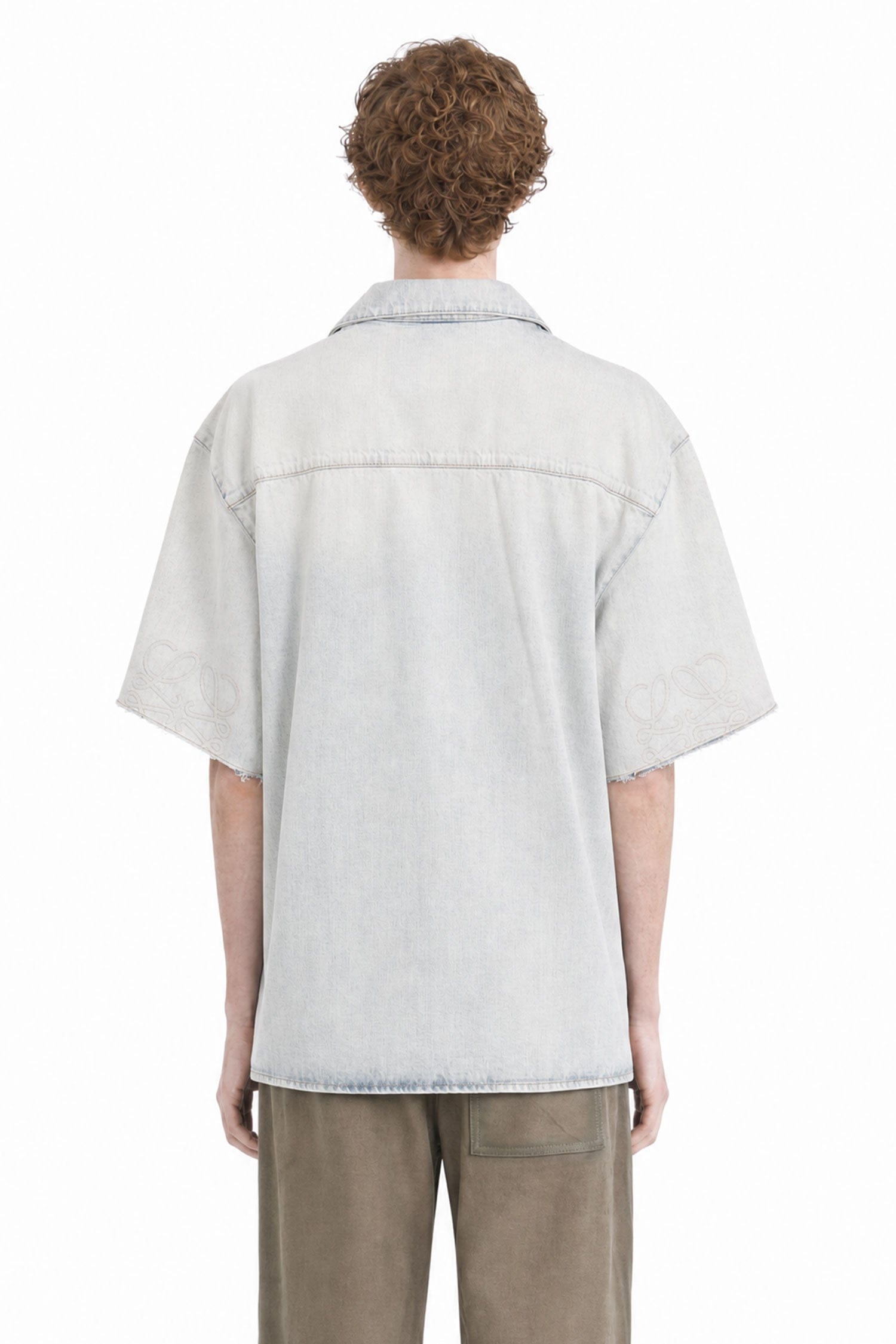 Loewe Anagram Short Sleeve Shirt in Denim