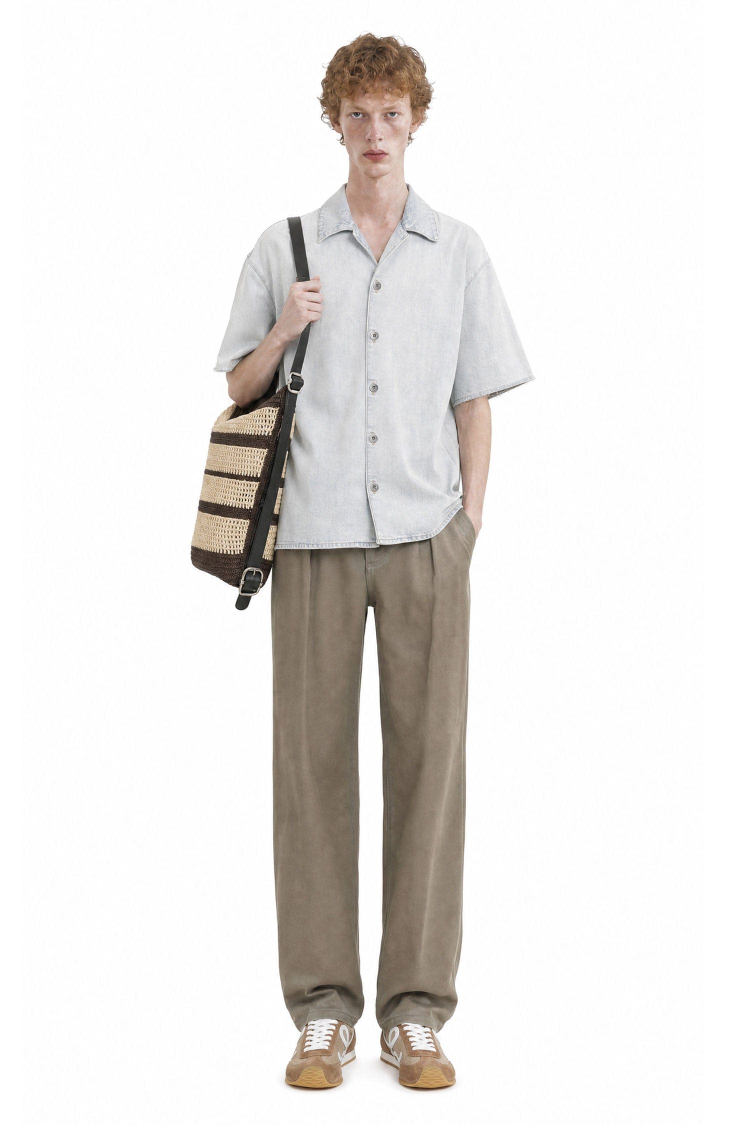 Loewe Anagram Short Sleeve Shirt in Denim