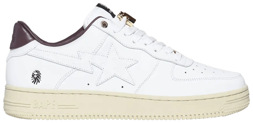 BAPE A Bathing Ape Bape Sta White Maroon Green