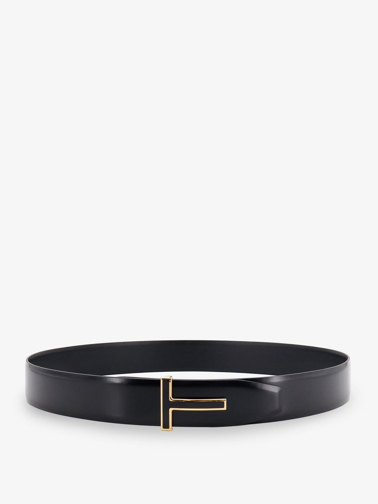 TOM FORD Leather belt with metal logo buckle