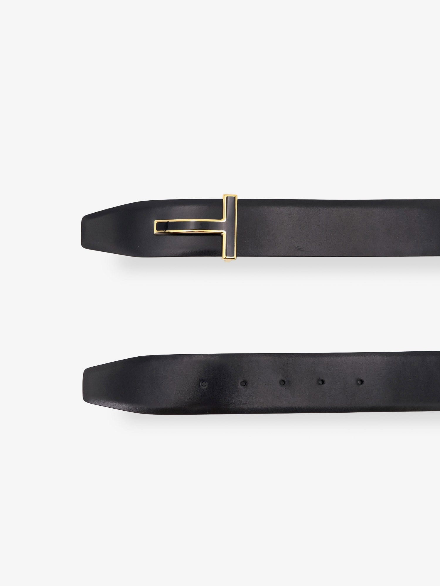 TOM FORD Leather belt with metal logo buckle
