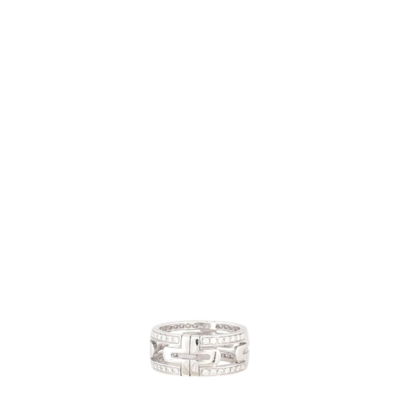 Bvlgari Parentesi 18k White Gold Diamond Ring