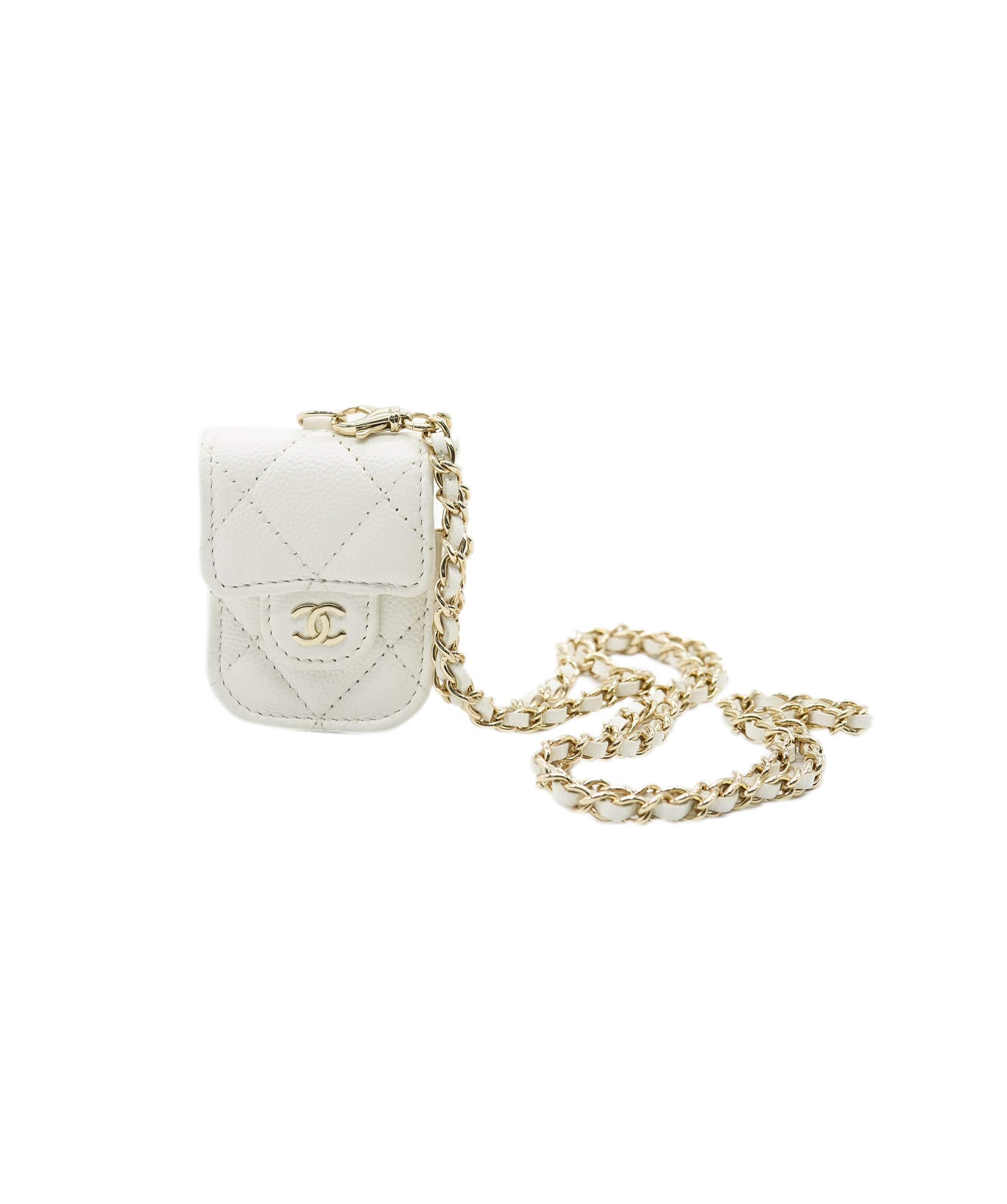 Chanel Caviar White Airpod Case ALC2697