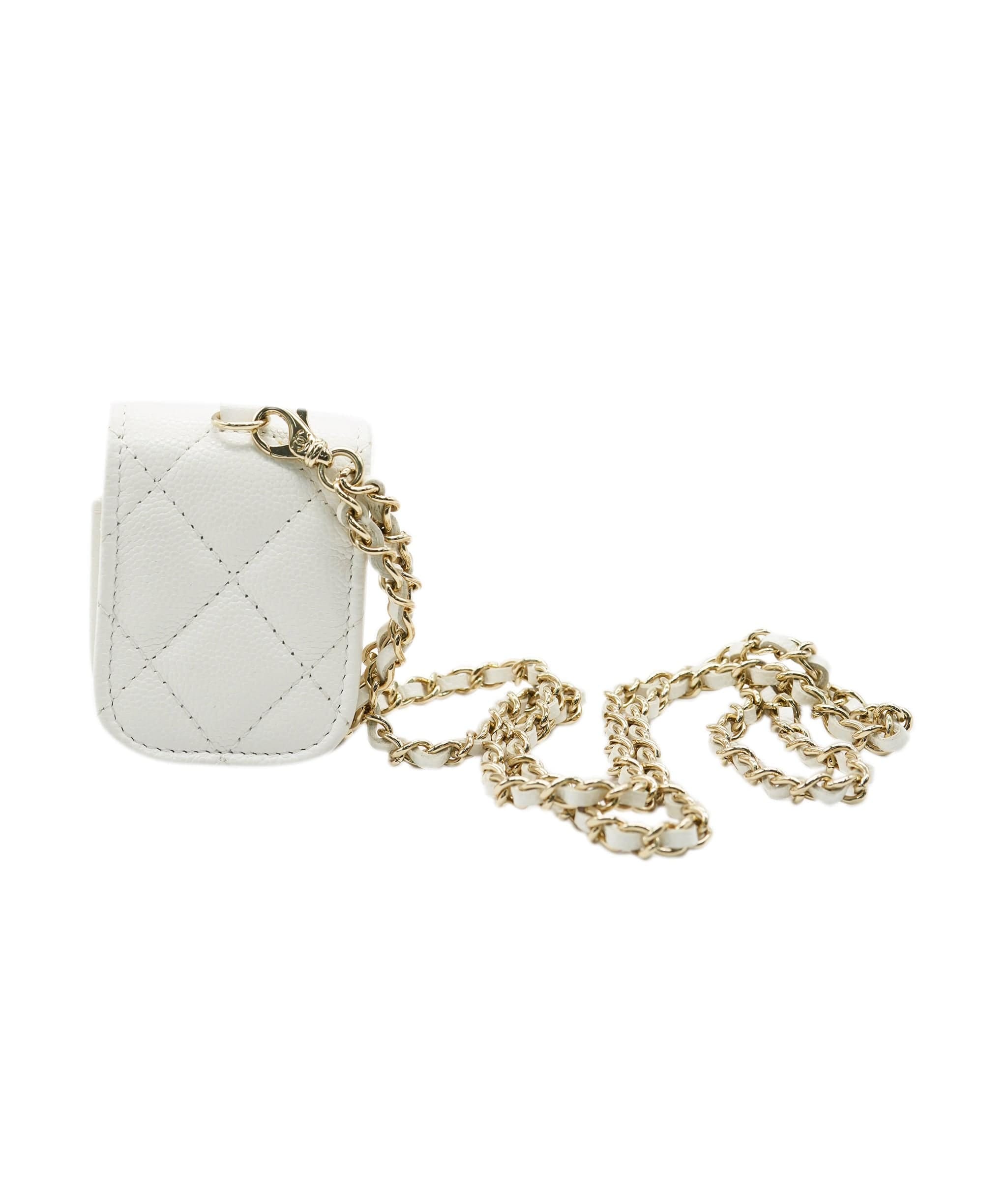 Chanel Caviar White Airpod Case ALC2697