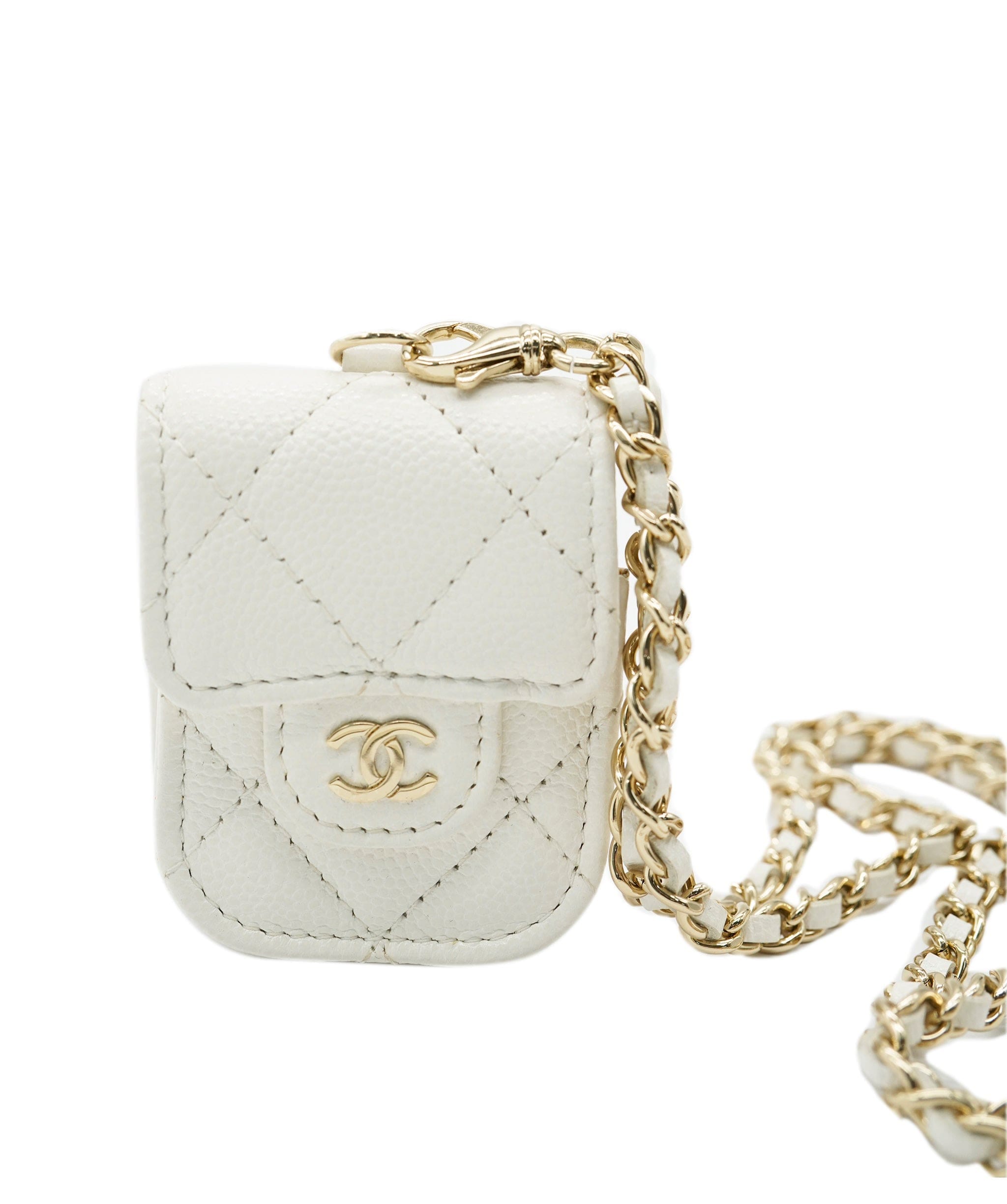 Chanel Caviar White Airpod Case ALC2697