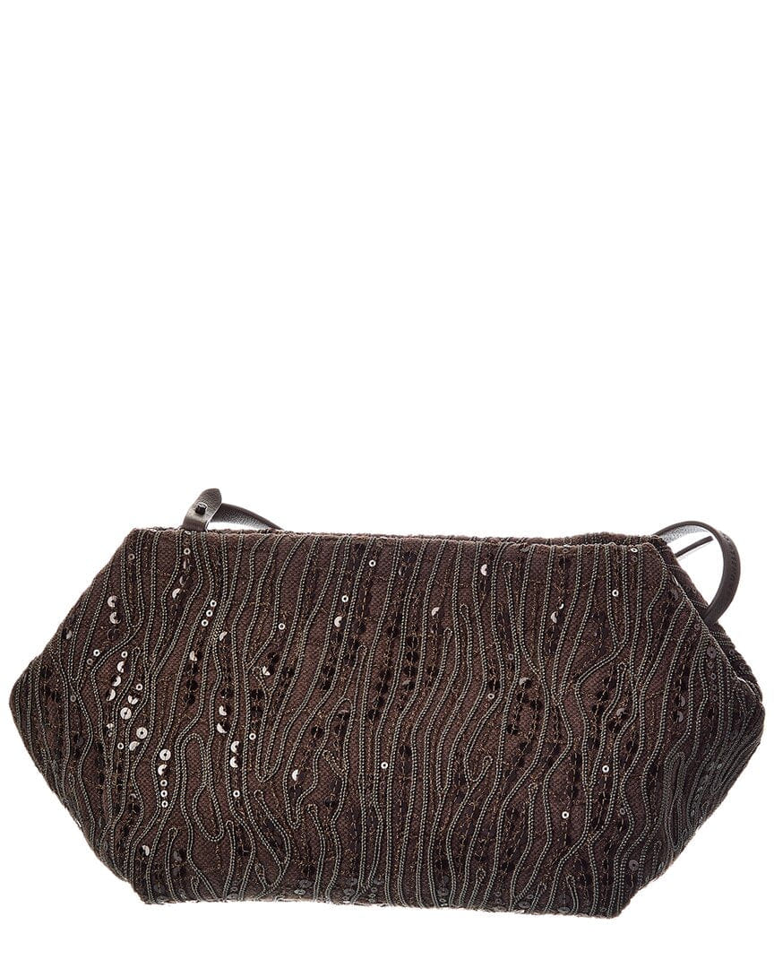 Brunello Cucinelli Canvas & Leather Shoulder Bag