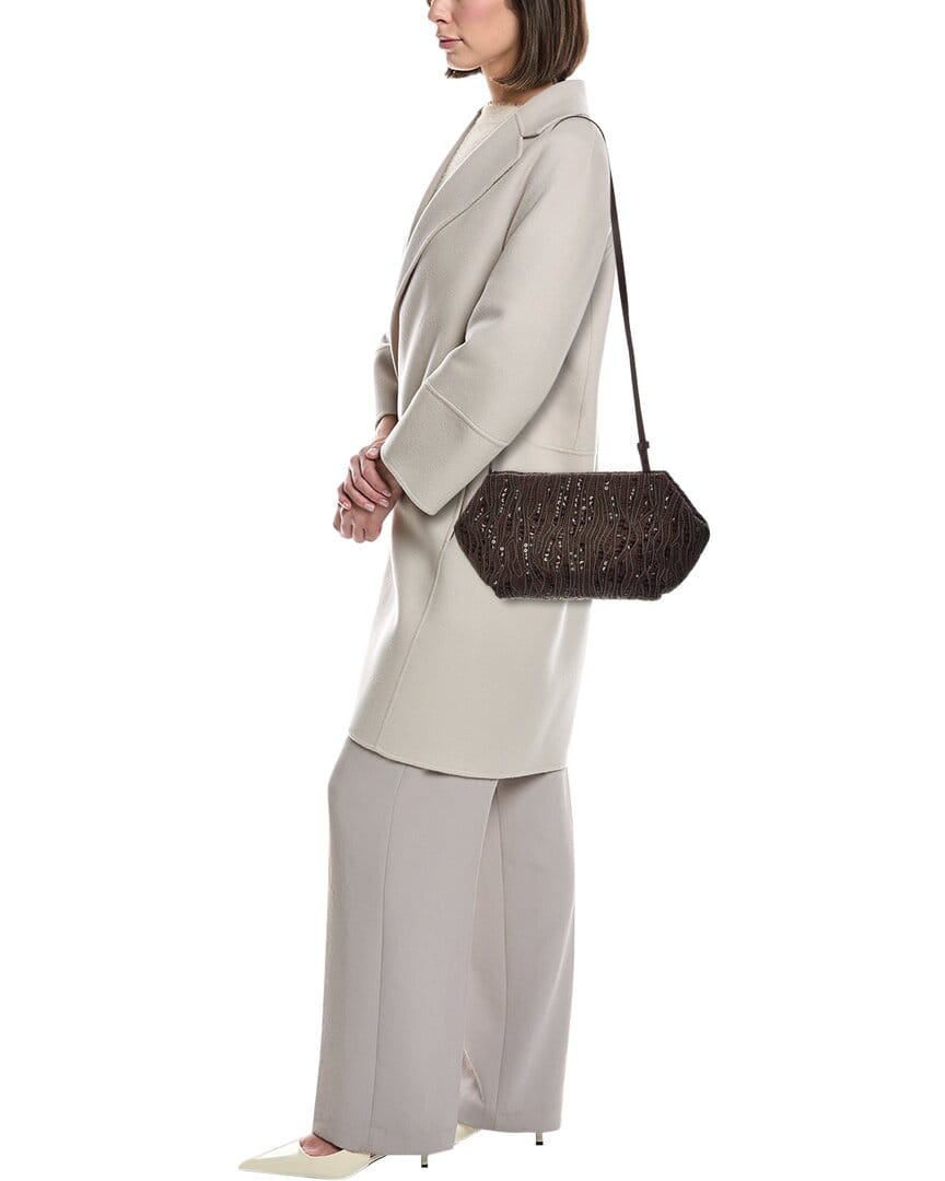 Brunello Cucinelli Canvas & Leather Shoulder Bag