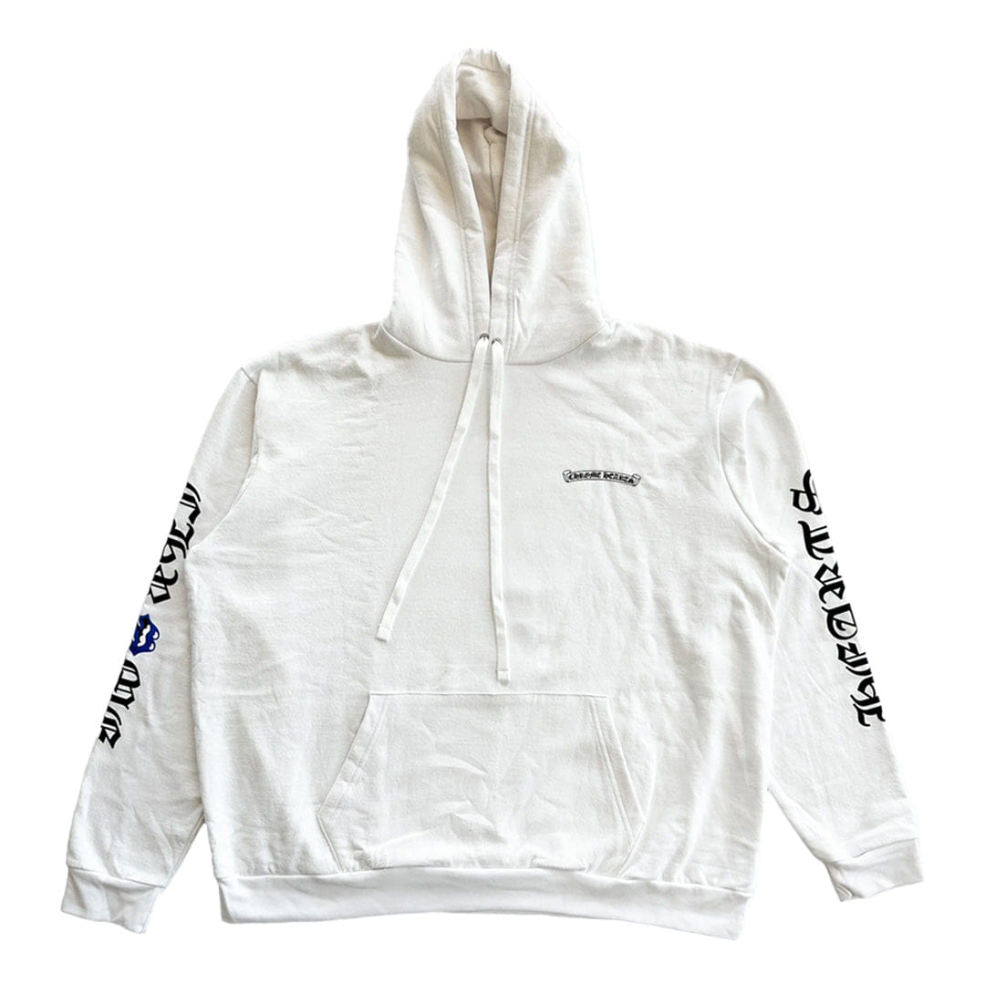 Chrome Hearts Rolling Stones Logo Hoodie White Blue