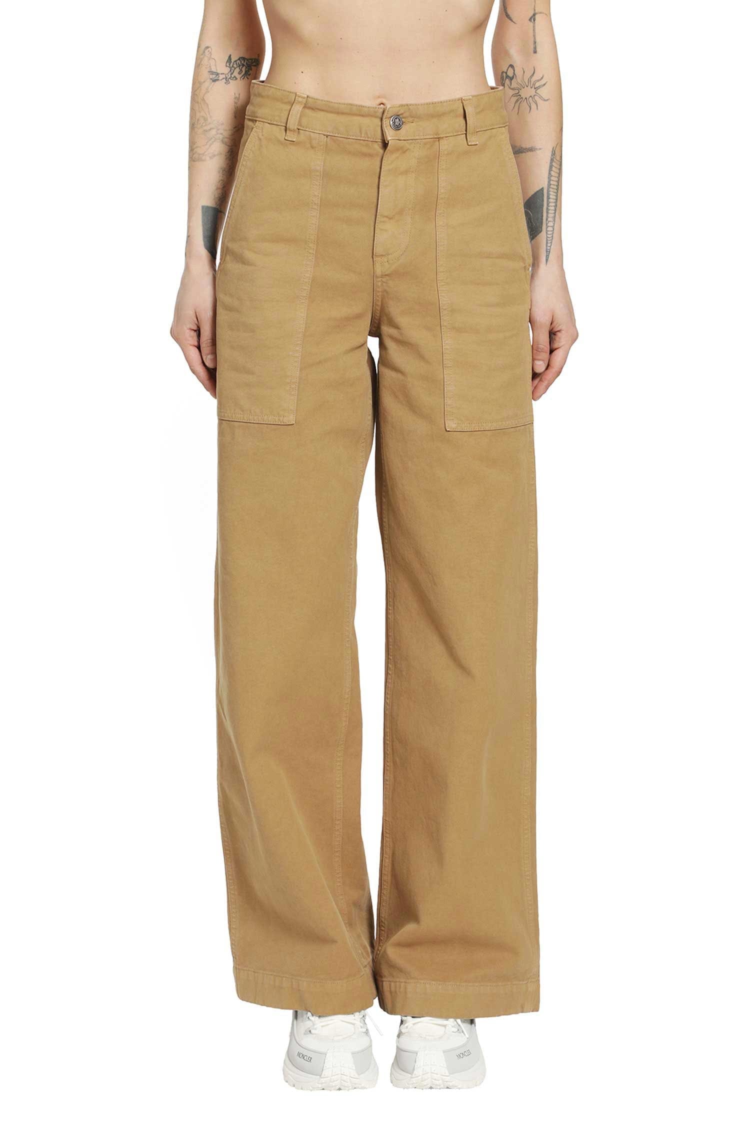 Moncler Leather Logo Cotton Trousers